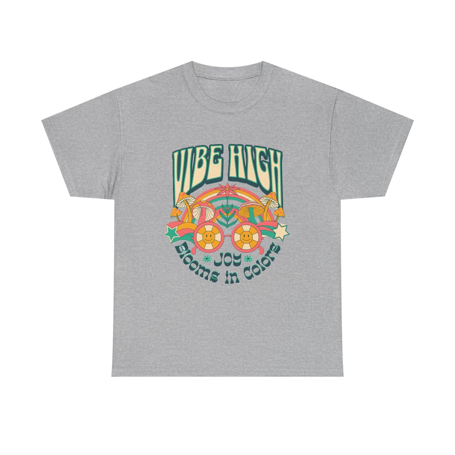 Vibe High women's Heavy Cotton Tee | Retro Graphic Tee for Music Lovers, Festival Wear, Casual Outfits, Gift Idea