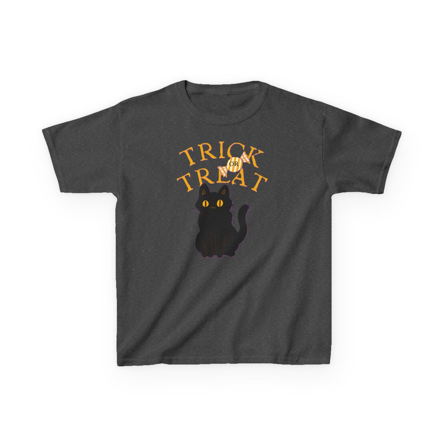 Halloween Cat Tee, Trick or Treat Girl Shirts, Spooky Kids Apparel, Fun Halloween Outfit, Cat Lover Gift