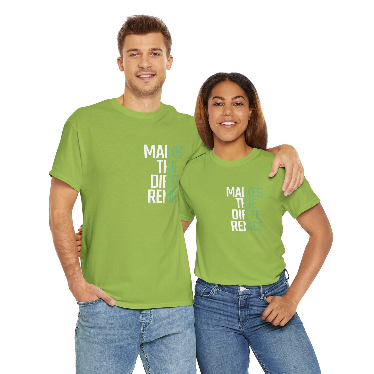 Make a Difference Unisex Heavy Cotton Tee, Motivational Shirt, Casual Wear, Gift for Friends, Inspirational Fashion