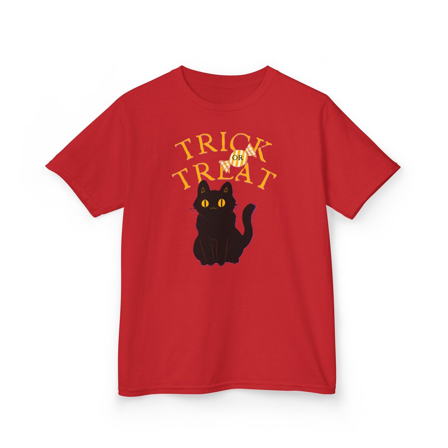 Halloween Cat Tee, Trick or Treat Girl Shirts, Spooky Kids Apparel, Fun Halloween Outfit, Cat Lover Gift