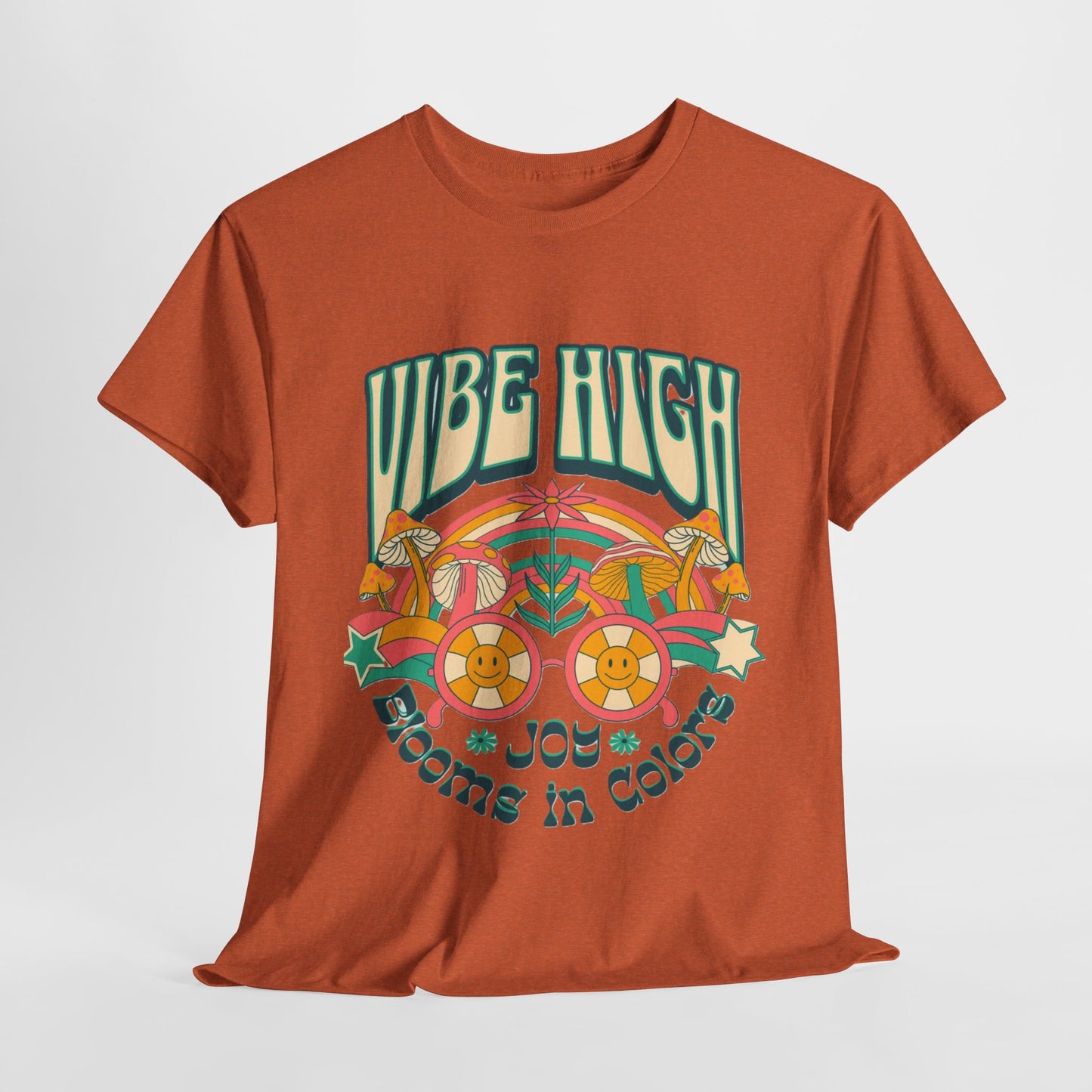 Vibe High women's Heavy Cotton Tee | Retro Graphic Tee for Music Lovers, Festival Wear, Casual Outfits, Gift Idea