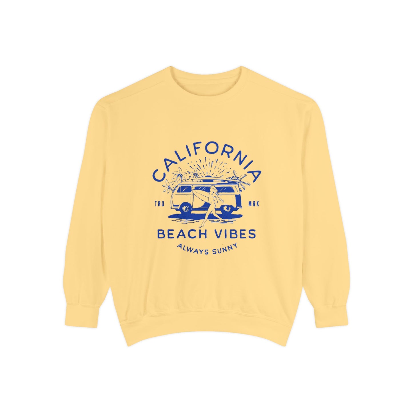 California Beach Vibes Sweatshirt, Cozy Beach Hoodie, Summer Casual Wear, Gift for Beach Lovers, Unisex Relaxed Fit Sweater