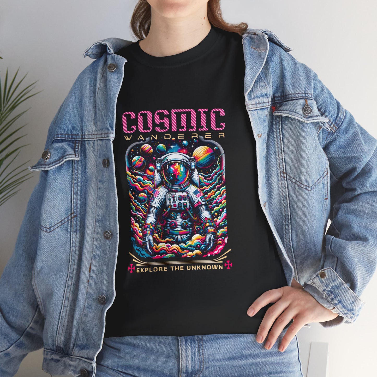 Cosmic Voyager Tee, Explore the Unknown Graphic T-Shirt, Space Theme Apparel, Unisex Cotton Tee, Gift for Space Lovers, Unique Casual Wear