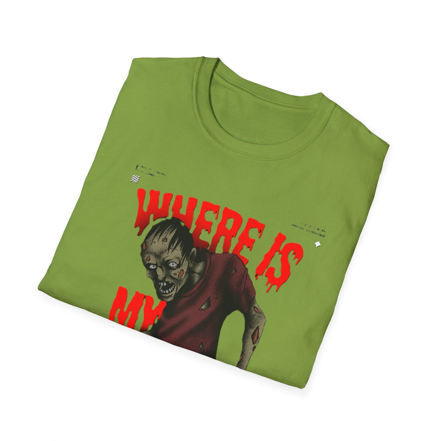 Zombie Halloween T-Shirt, Where is My Candy? Graphic Tee, Unisex Softstyle Tee, Horror T-Shirt, Spooky Costume Apparel