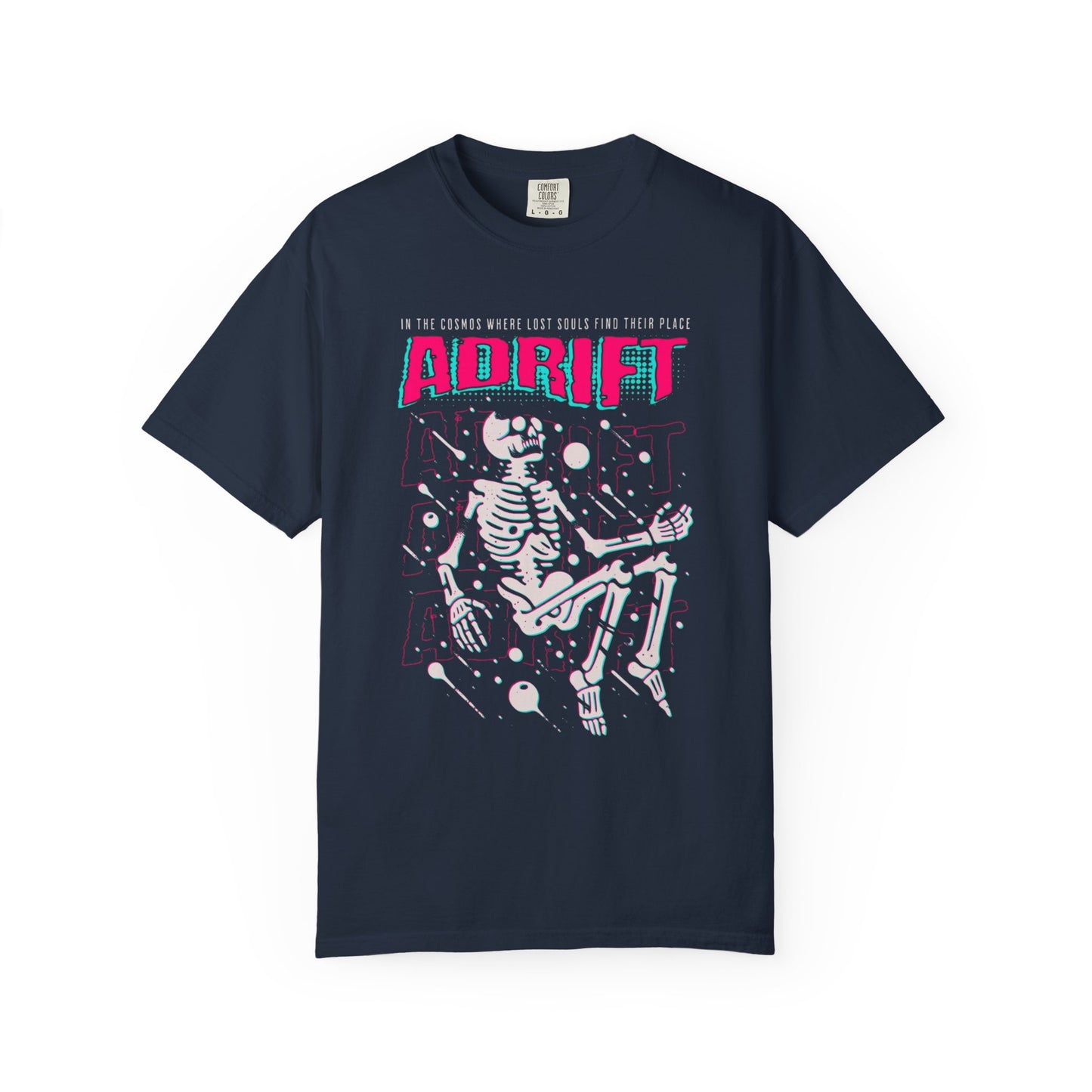 Galactic Skeleton T-shirt, Adrift in Space Shirt, Fashionable Streetwear, Perfect for Halloween & Music Lovers
