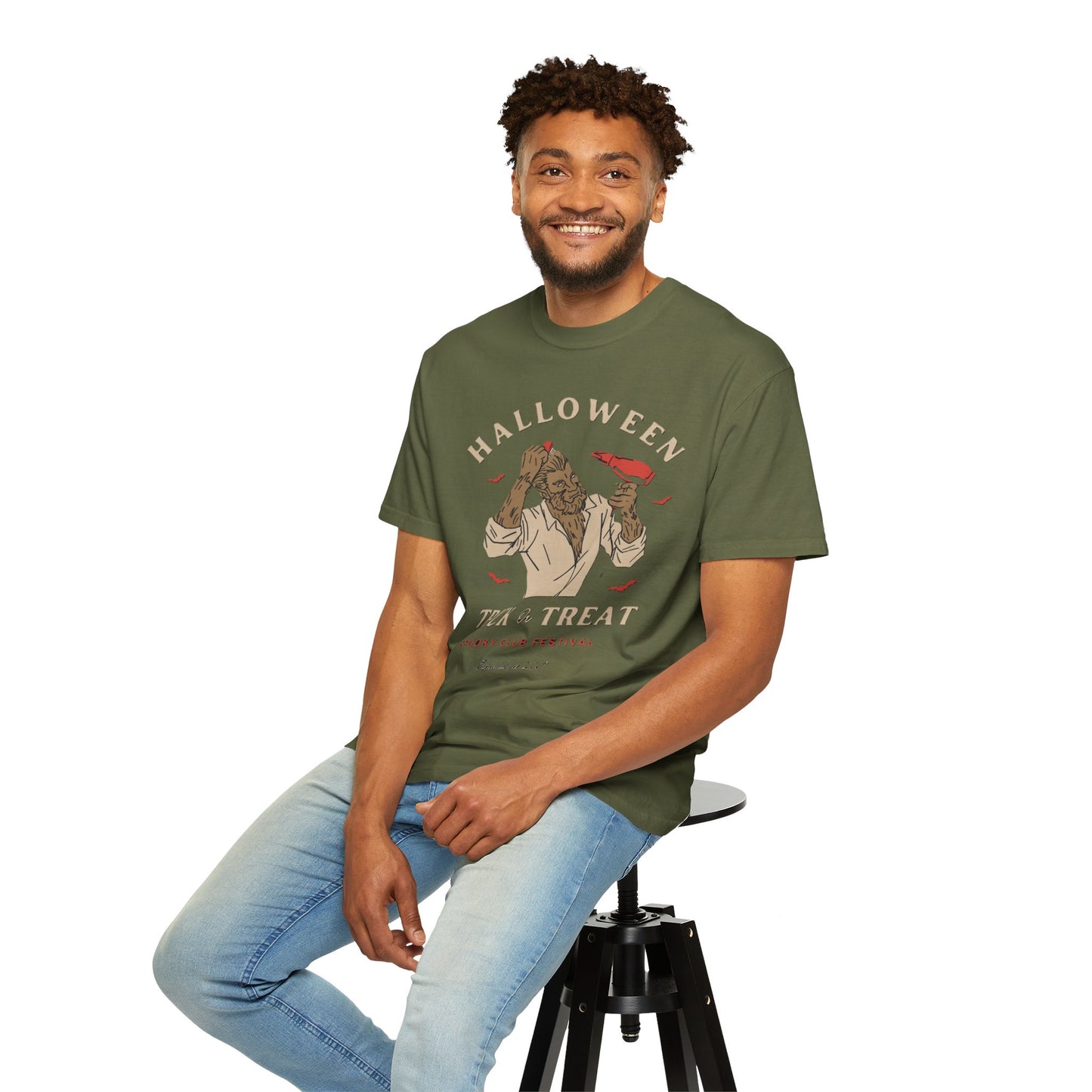 Halloween Trick or Treat Men T-Shirt, Spooky Shirt, Autumn Apparel, Fall Fashion, Halloween Costume, Trick or Treat Tee