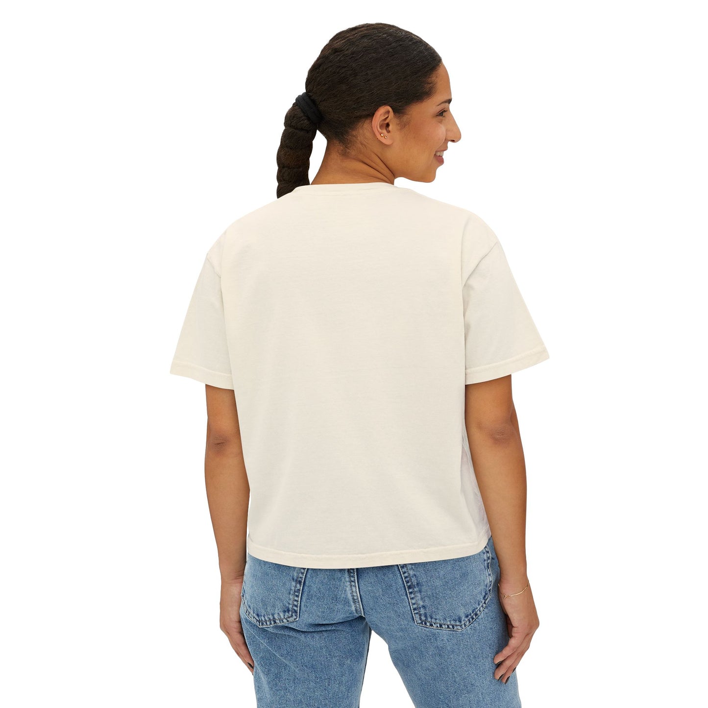 Women's Boxy Tee - Never Settle, Casual Chic Shirt, Gift for Her, Trendy Summer Top, Inspiring Graphic Tee