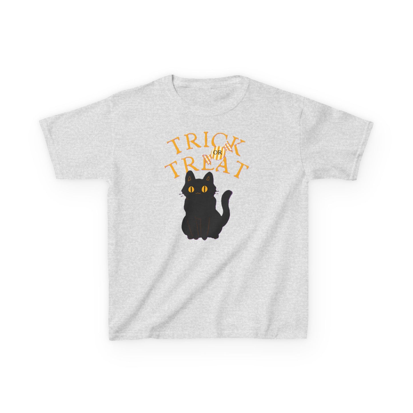 Halloween Cat Tee, Trick or Treat Girl Shirts, Spooky Kids Apparel, Fun Halloween Outfit, Cat Lover Gift