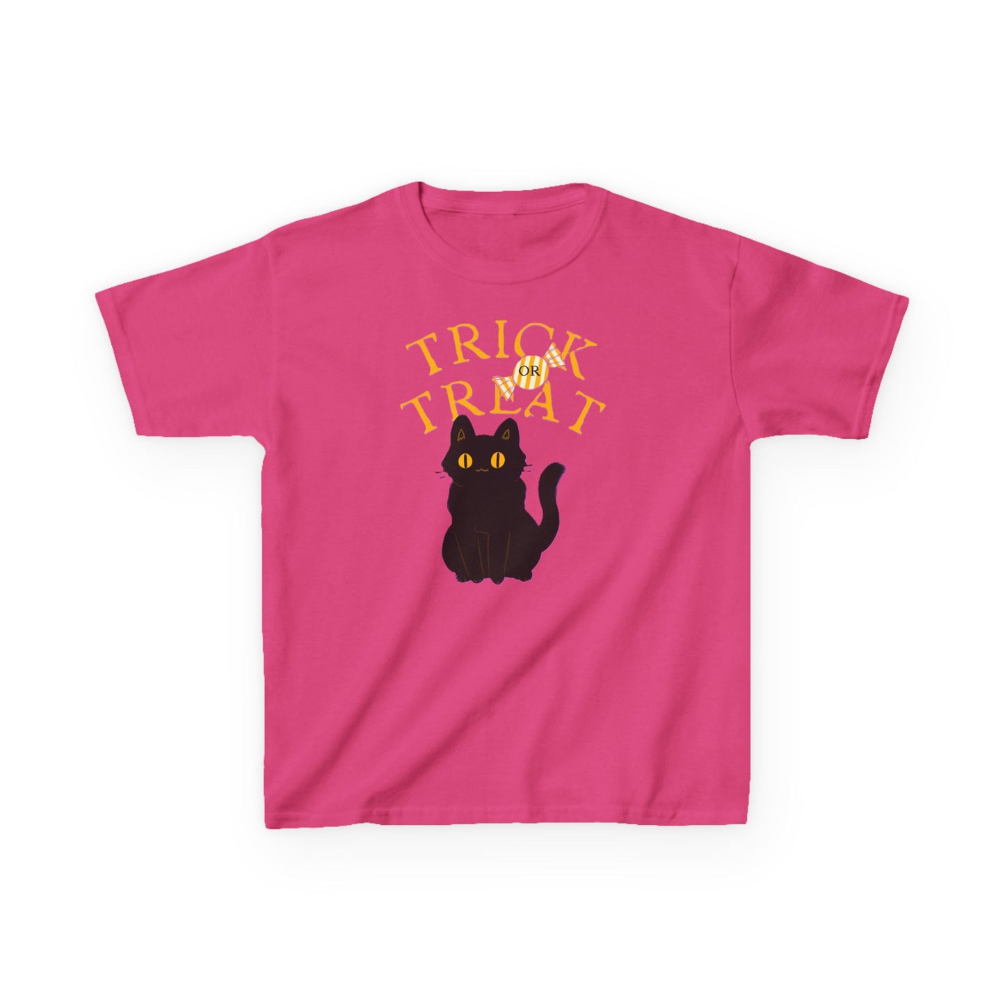 Halloween Cat Tee, Trick or Treat Girl Shirts, Spooky Kids Apparel, Fun Halloween Outfit, Cat Lover Gift