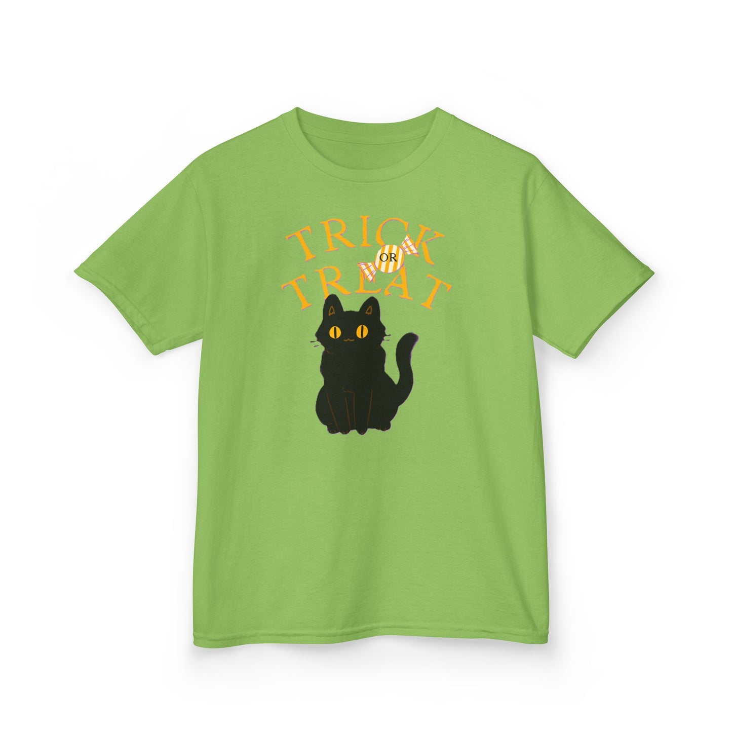 Halloween Cat Tee, Trick or Treat Girl Shirts, Spooky Kids Apparel, Fun Halloween Outfit, Cat Lover Gift