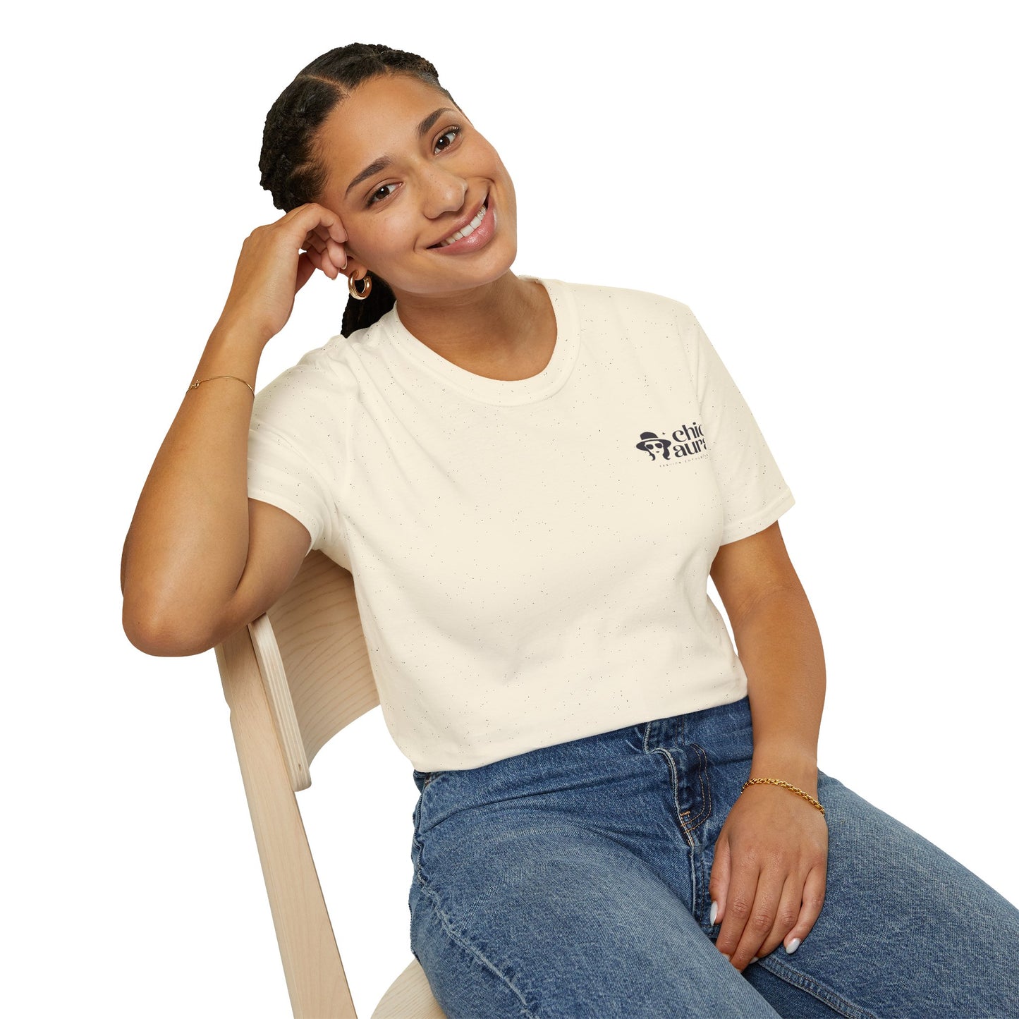 Chic Aura woman's T-Shirt, Casual Wear, Gift for Her, Everyday Style, Fashion Tee, Comfortable Shirt
