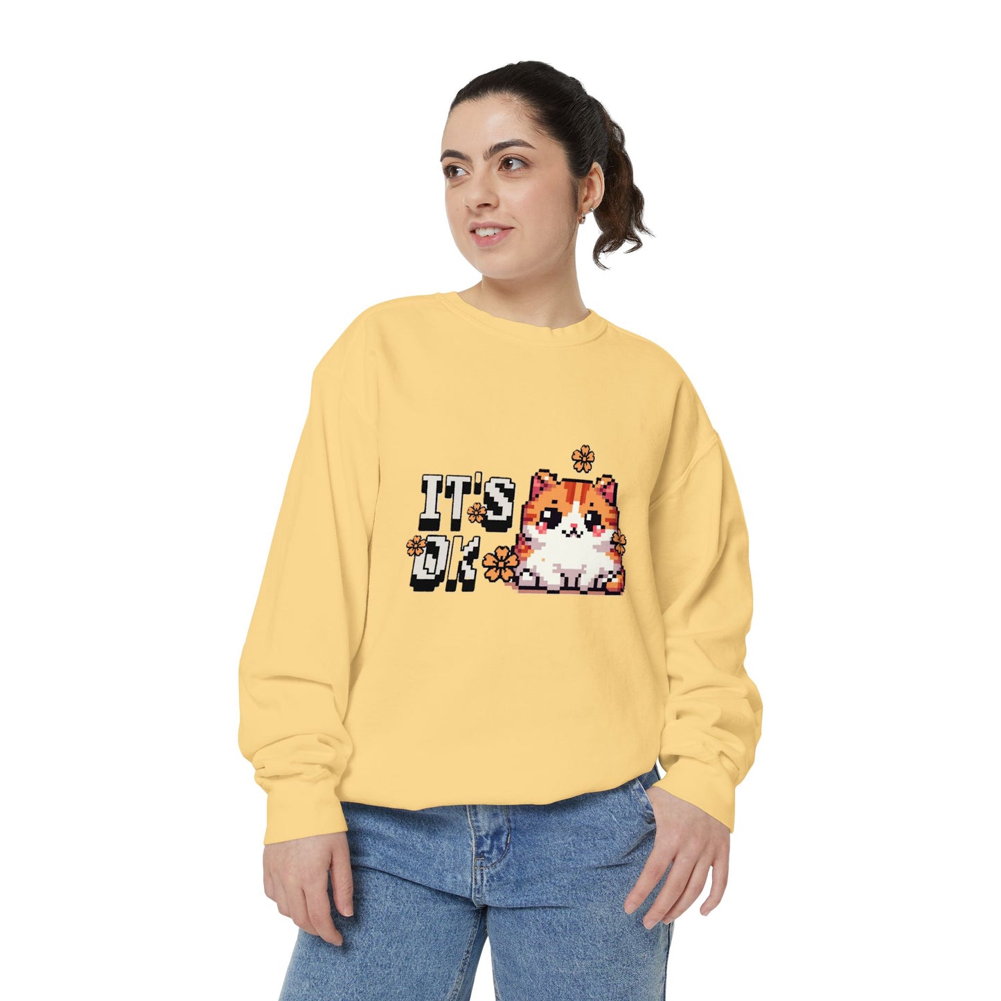 Cute Cat Sweatshirt - Cozy Unisex Apparel for Cat Lovers, Perfect Gift for Birthdays, Casual Days, or Self-Care