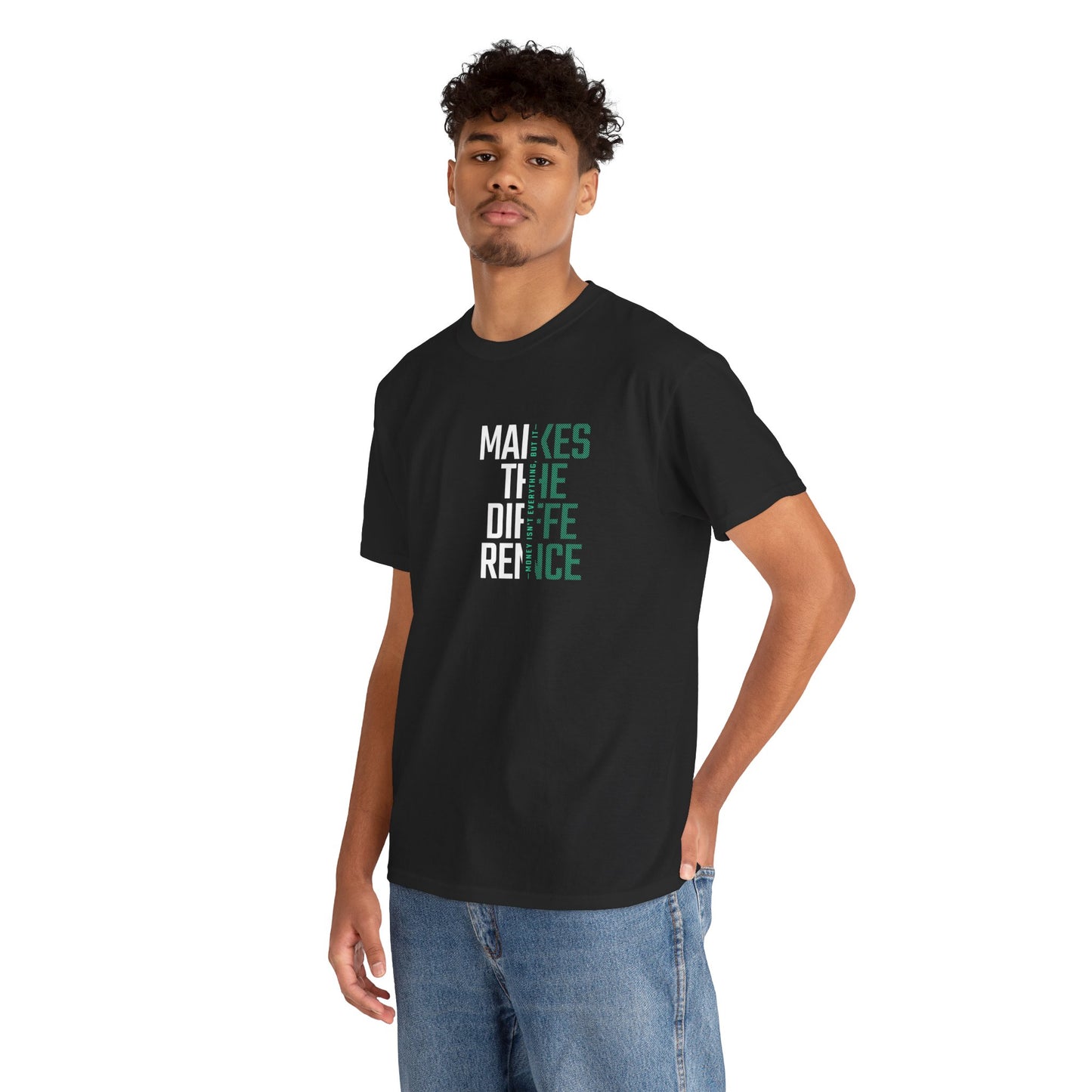 Make a Difference Unisex Heavy Cotton Tee, Motivational Shirt, Casual Wear, Gift for Friends, Inspirational Fashion