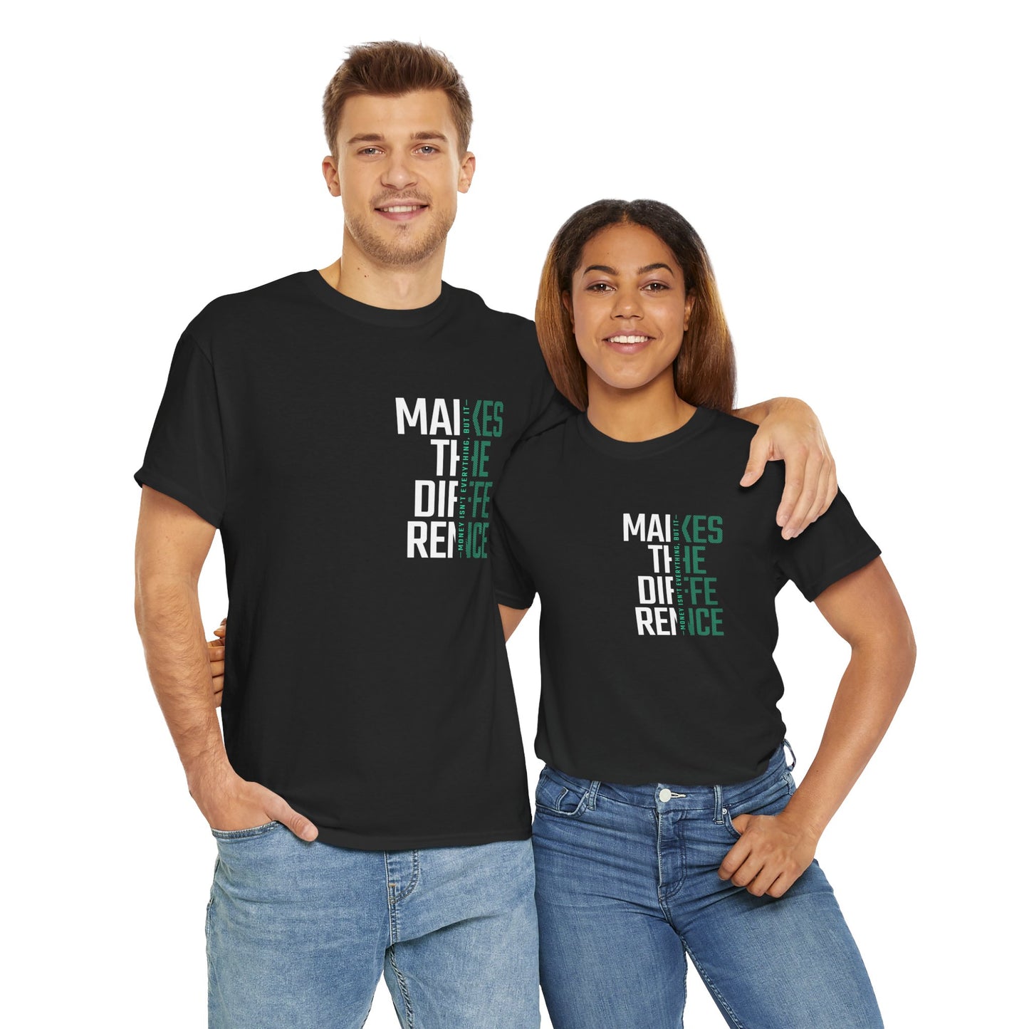 Make a Difference Unisex Heavy Cotton Tee, Motivational Shirt, Casual Wear, Gift for Friends, Inspirational Fashion