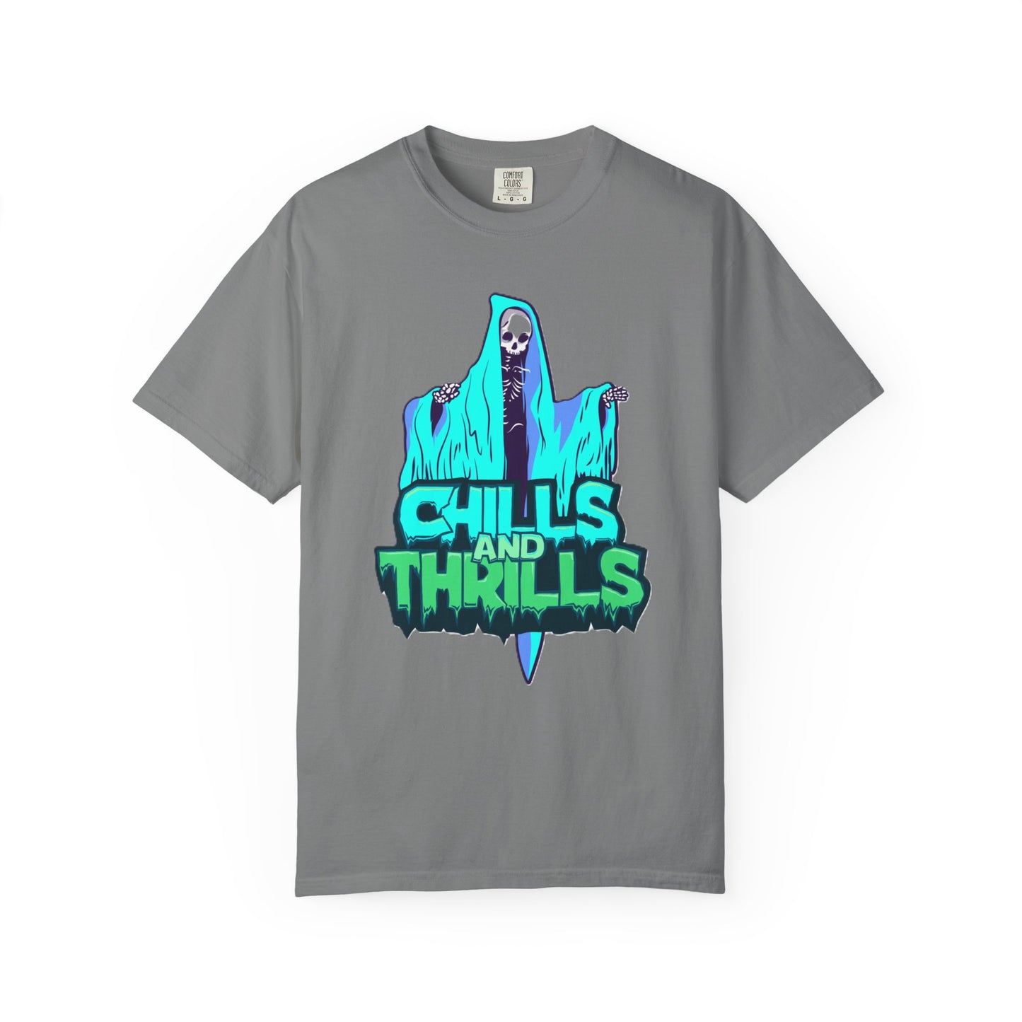 Chills and Thrills Graphic T-Shirt, Halloween Shirt, Unisex Tee, Spooky Shirt, Casual Wear, Perfect for Fall Celebrations