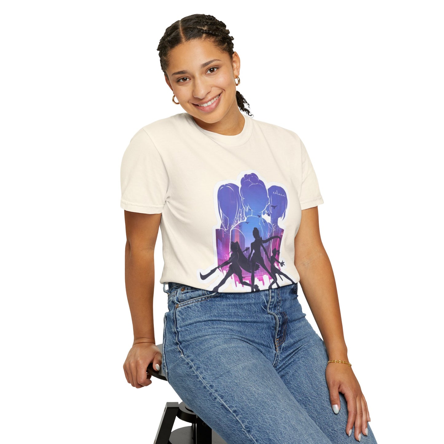 Vibrant Graphic Tee - Women's Garment-Dyed T-shirt, Casual Wear, Gift for Him or Her, Summer Outfit, Festival Fashion