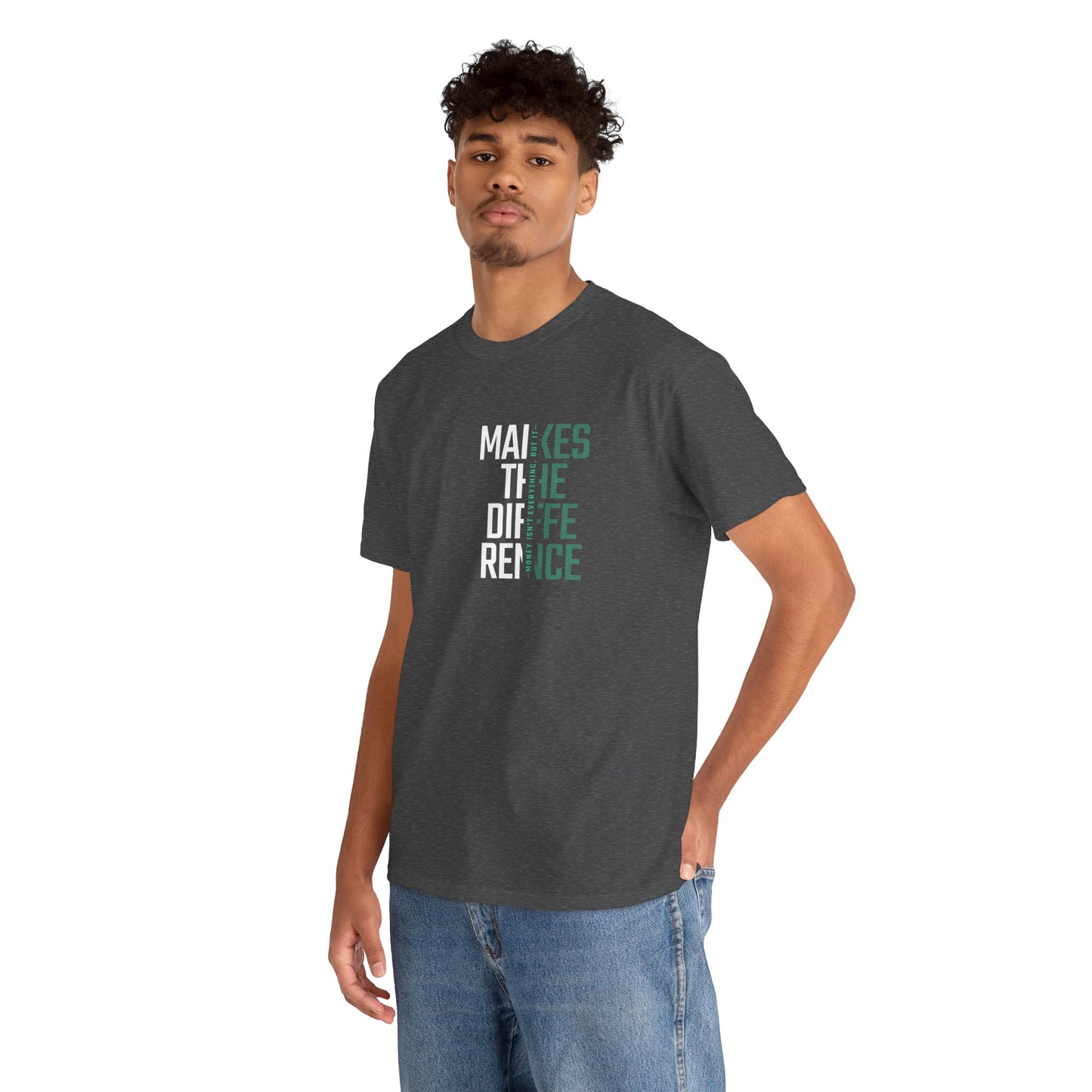 Make a Difference Unisex Heavy Cotton Tee, Motivational Shirt, Casual Wear, Gift for Friends, Inspirational Fashion