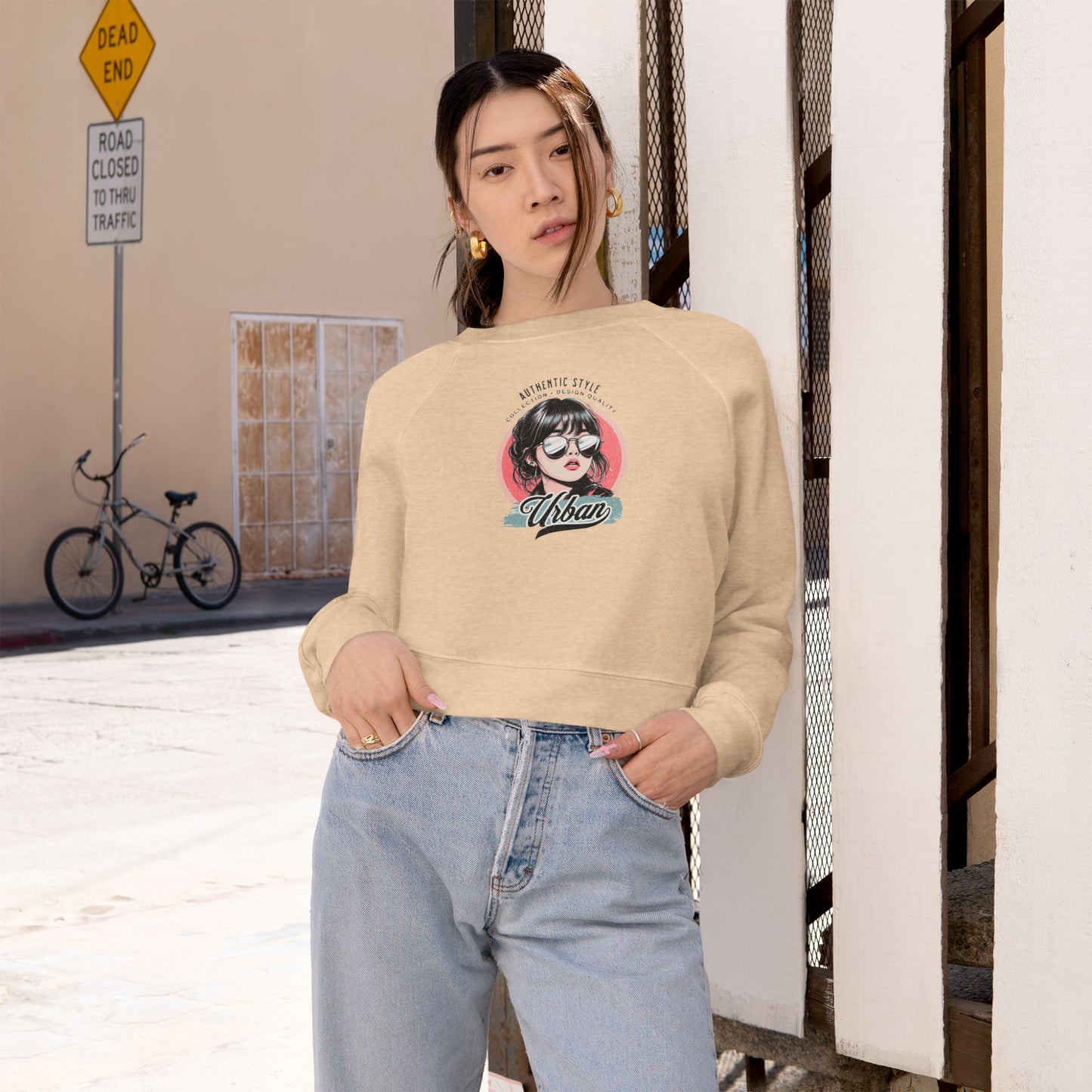 Stylish Women's Cropped Fleece Pullover, Cozy Sweatshirts, Trendy Outfits, Vintage Graphic Tops, Everyday Fashion