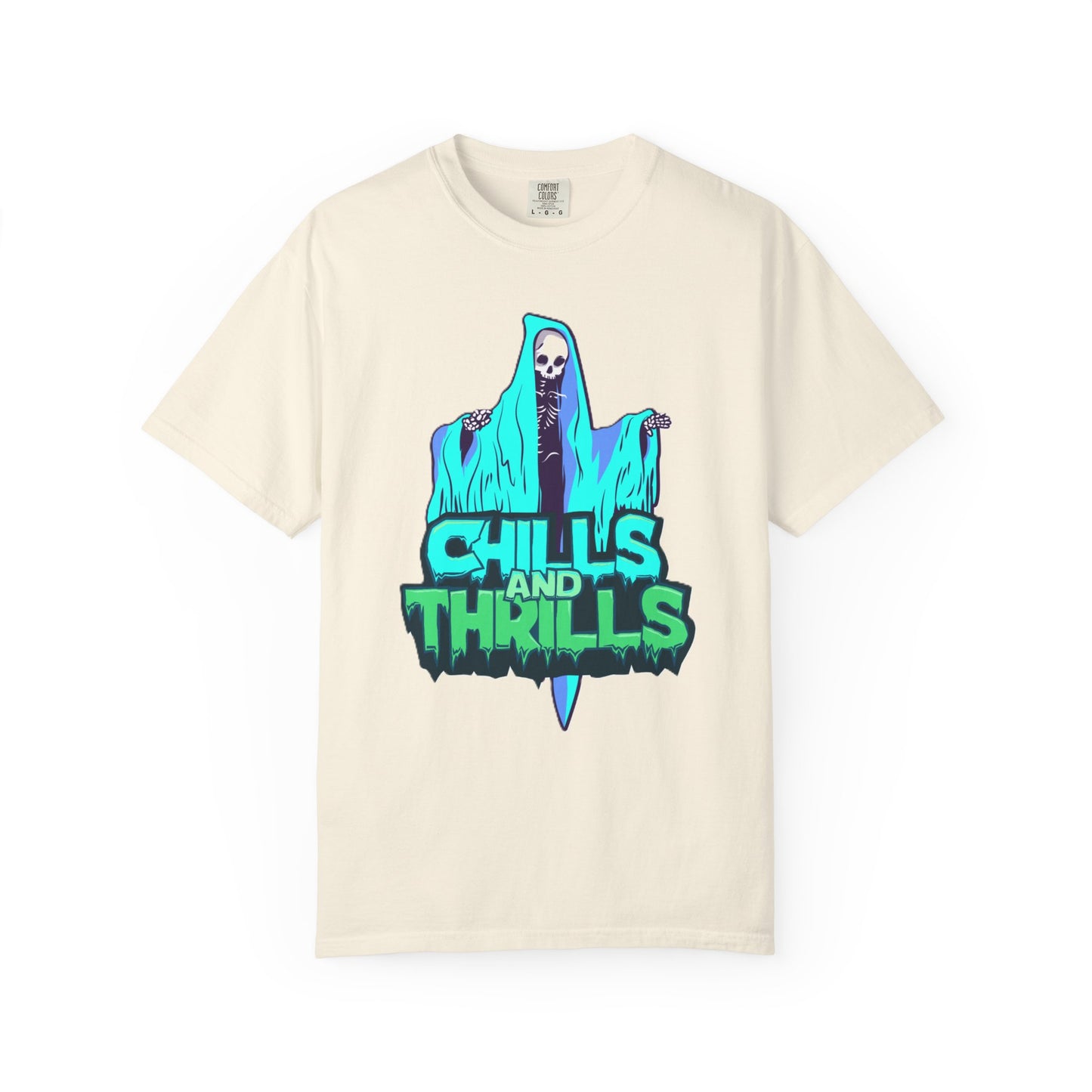 Chills and Thrills Graphic T-Shirt, Halloween Shirt, Unisex Tee, Spooky Shirt, Casual Wear, Perfect for Fall Celebrations