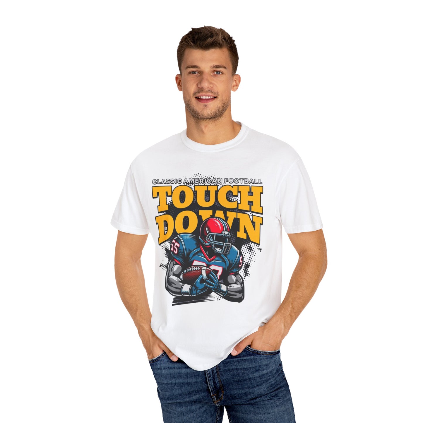 Man's Touchdown Football T-shirt, Vintage Sports Tee, Game Day Shirt, Perfect for Tailgating, Football Fan Gift, Casual Wear