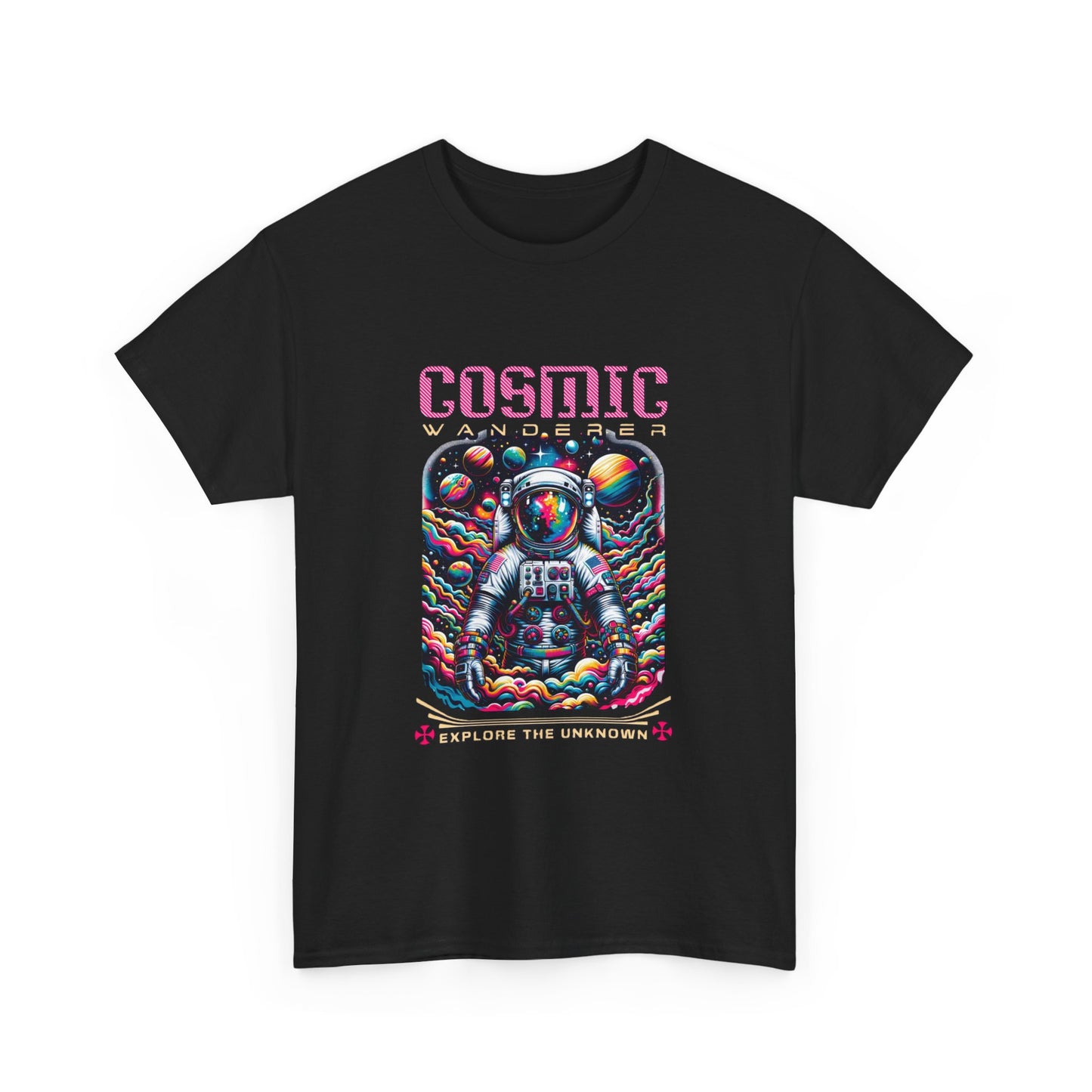Cosmic Voyager Tee, Explore the Unknown Graphic T-Shirt, Space Theme Apparel, Unisex Cotton Tee, Gift for Space Lovers, Unique Casual Wear