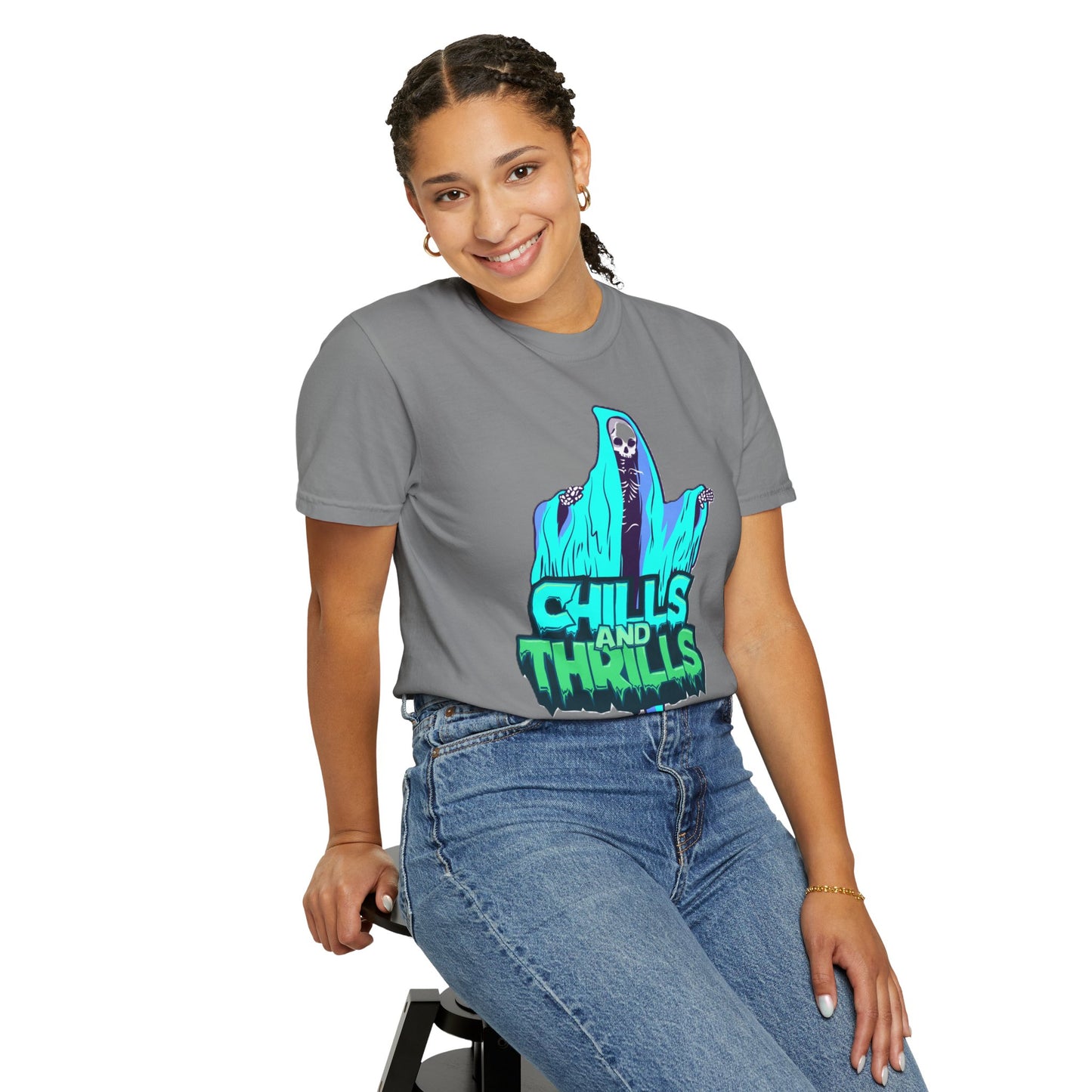 Chills and Thrills Graphic T-Shirt, Halloween Shirt, Unisex Tee, Spooky Shirt, Casual Wear, Perfect for Fall Celebrations
