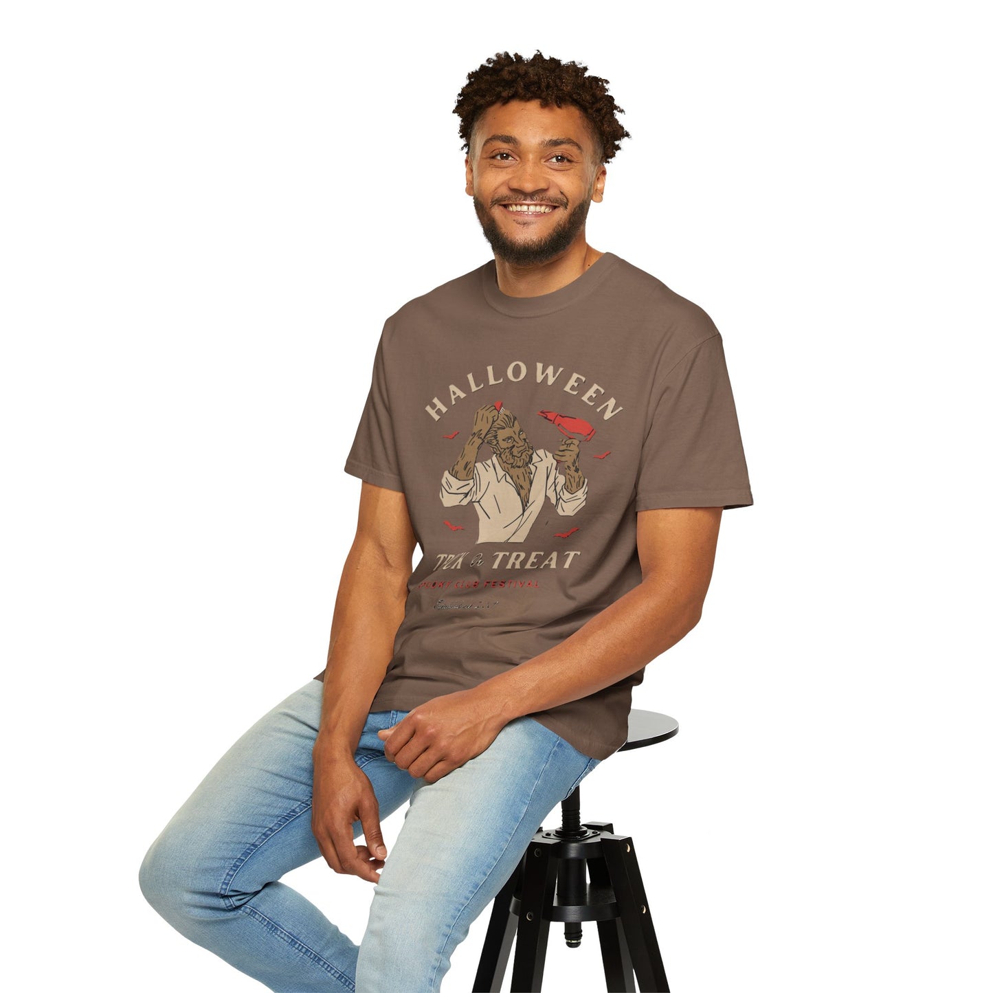 Halloween Trick or Treat Men T-Shirt, Spooky Shirt, Autumn Apparel, Fall Fashion, Halloween Costume, Trick or Treat Tee