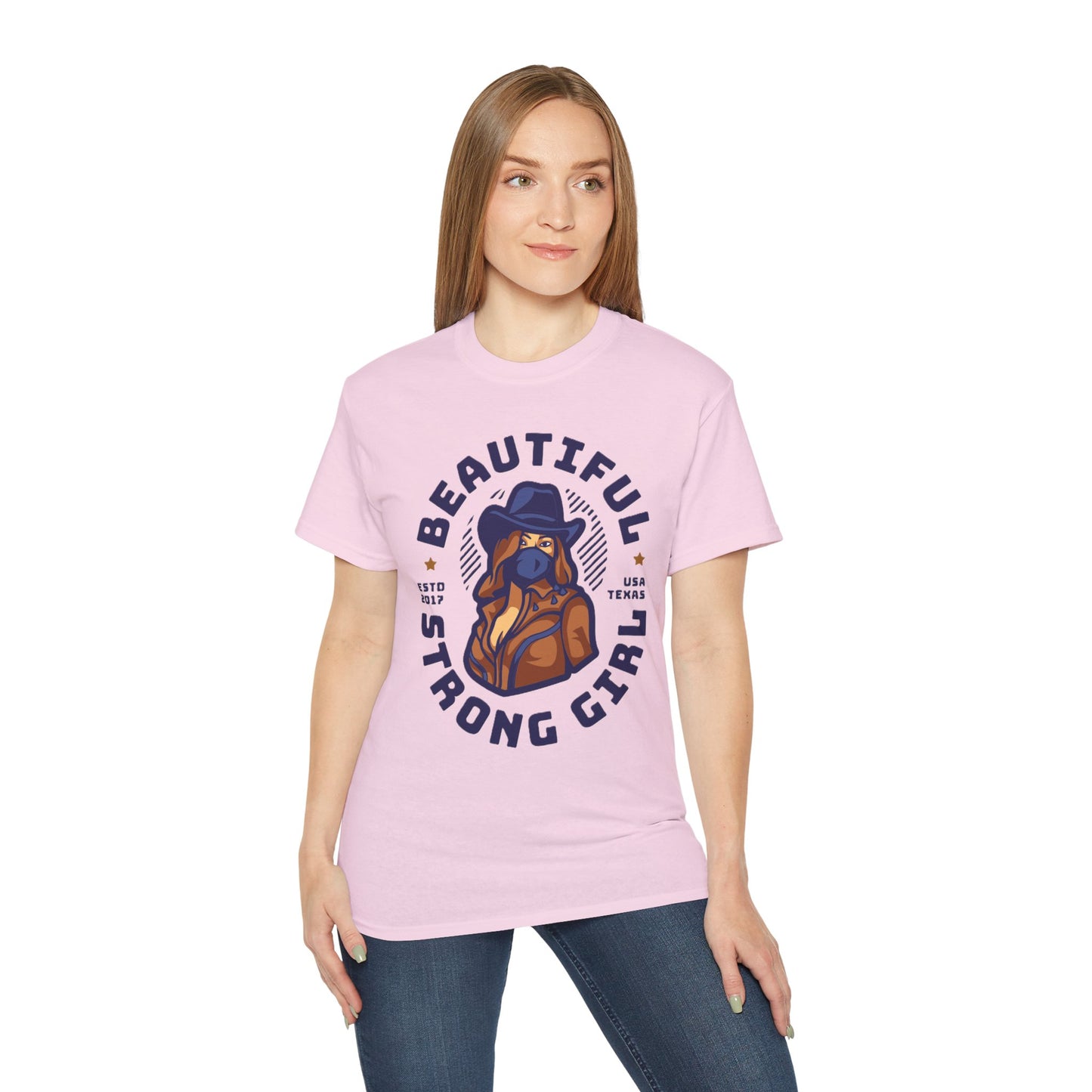 Beautiful Strong Girl Unisex Tee, Empowering T-Shirt, Motivational Gift, Casual Wear, Texas Inspired Apparel