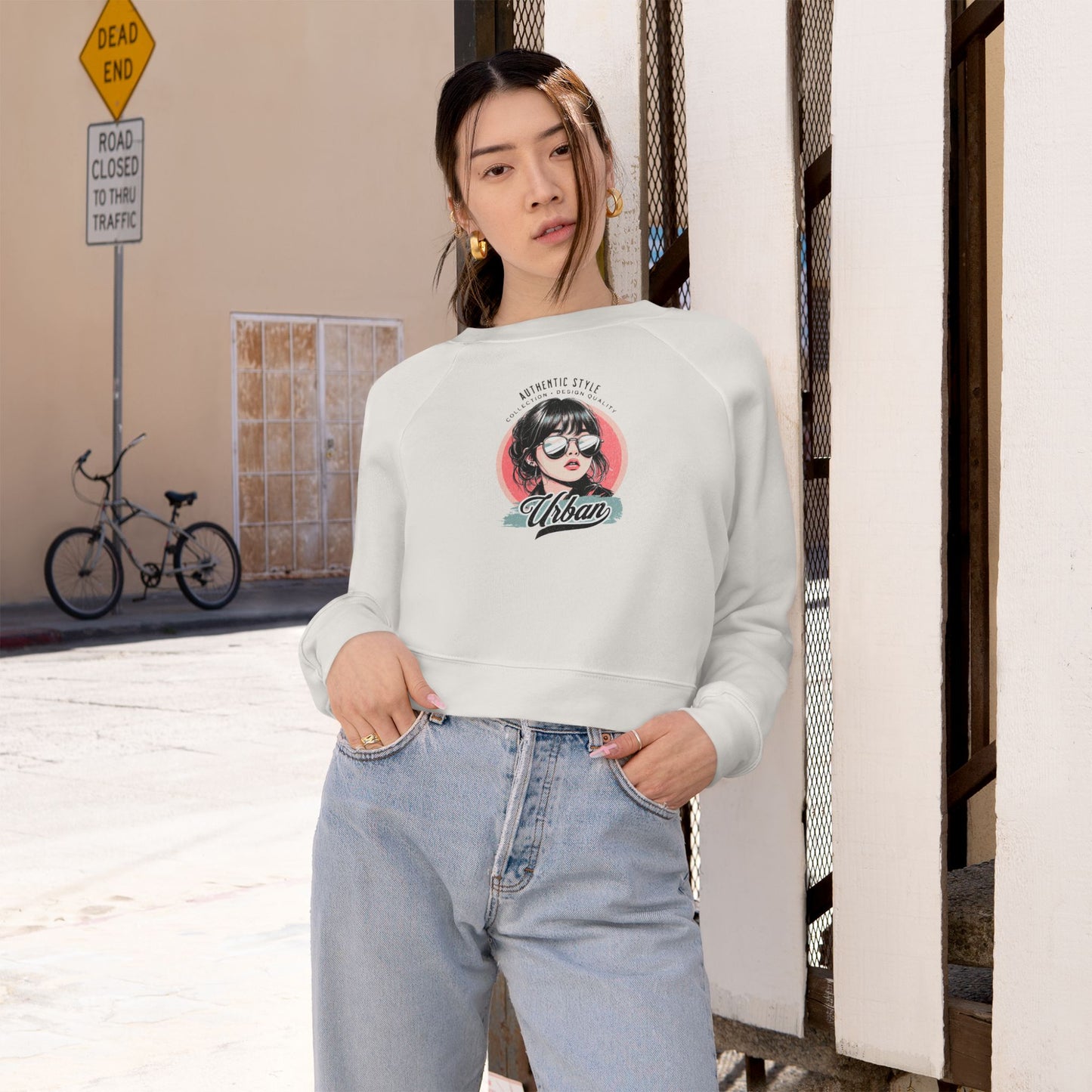 Stylish Women's Cropped Fleece Pullover, Cozy Sweatshirts, Trendy Outfits, Vintage Graphic Tops, Everyday Fashion