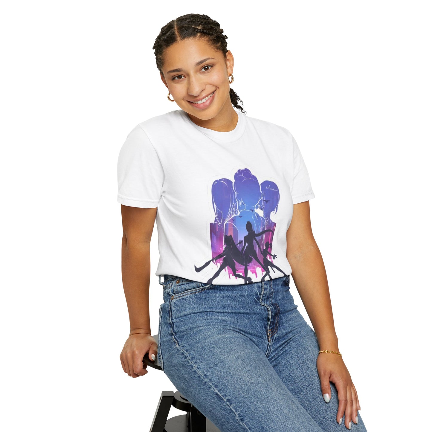 Vibrant Graphic Tee - Women's Garment-Dyed T-shirt, Casual Wear, Gift for Him or Her, Summer Outfit, Festival Fashion