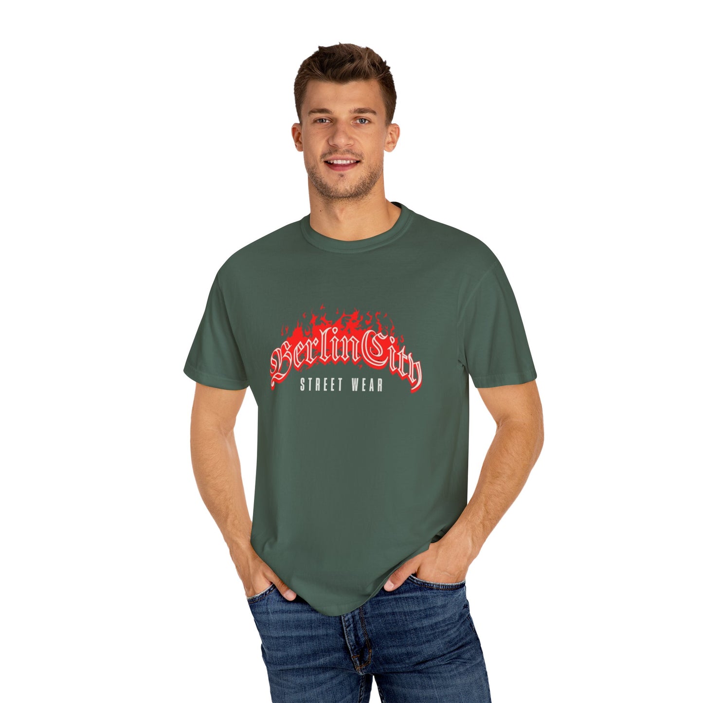 Berlin City Street Wear Unisex Garment-Dyed T-shirt, Casual Tee, Streetwear Fashion, Urban Style, Gift for Trendsetters, Summer Apparel