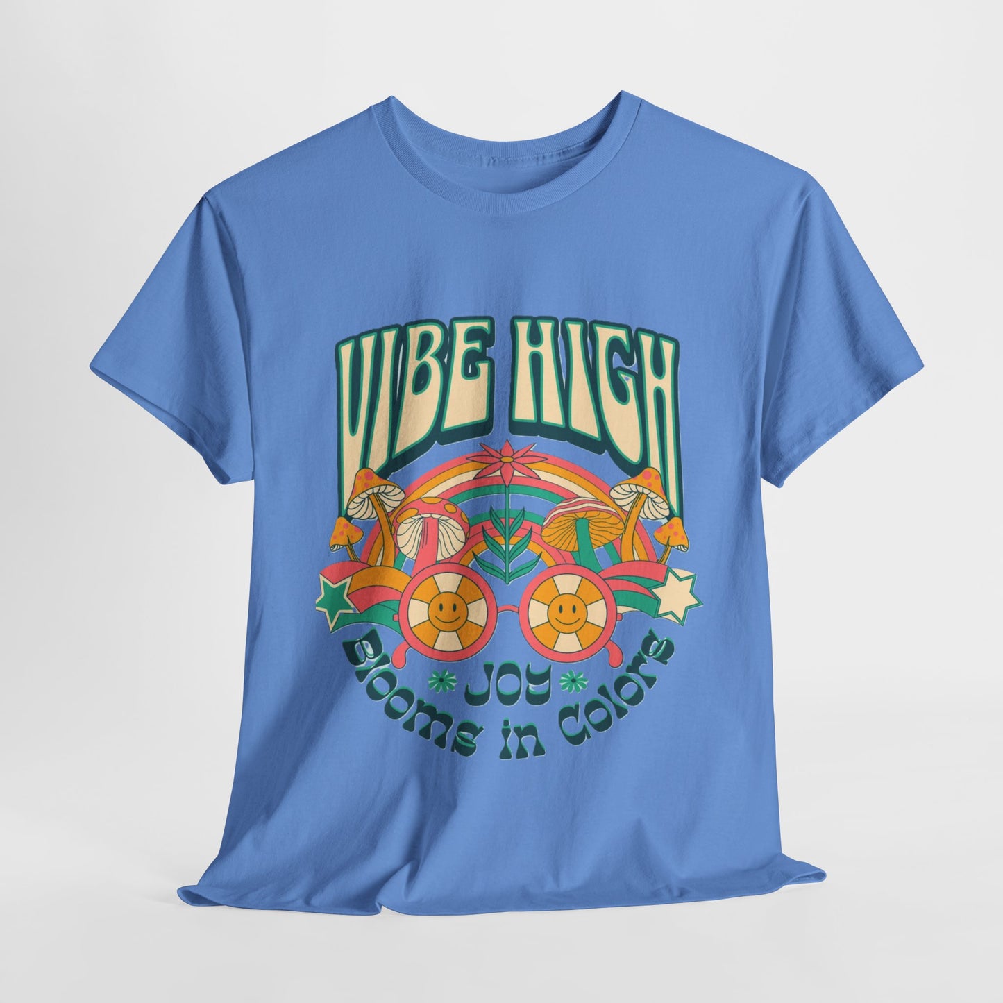 Vibe High women's Heavy Cotton Tee | Retro Graphic Tee for Music Lovers, Festival Wear, Casual Outfits, Gift Idea