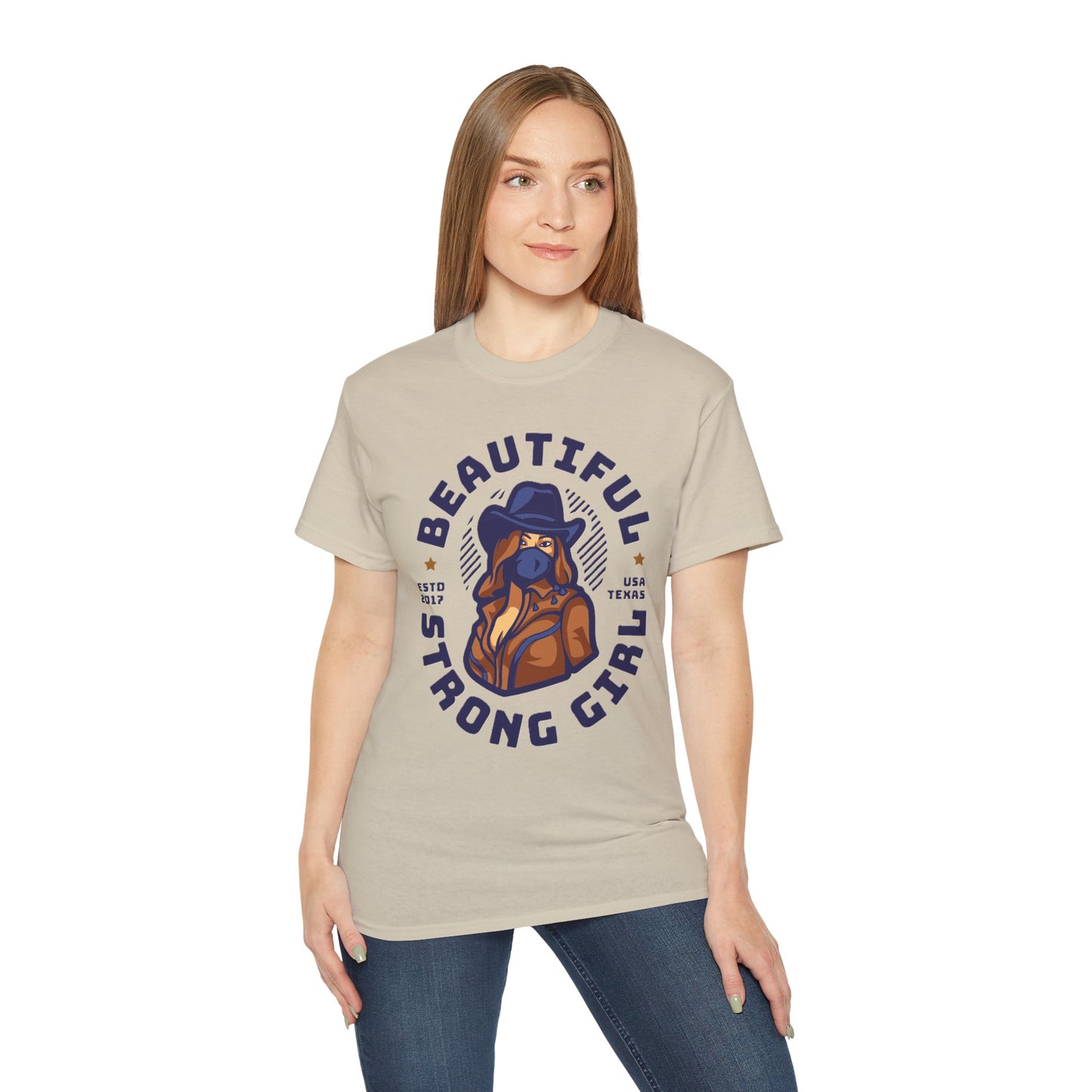Beautiful Strong Girl Unisex Tee, Empowering T-Shirt, Motivational Gift, Casual Wear, Texas Inspired Apparel