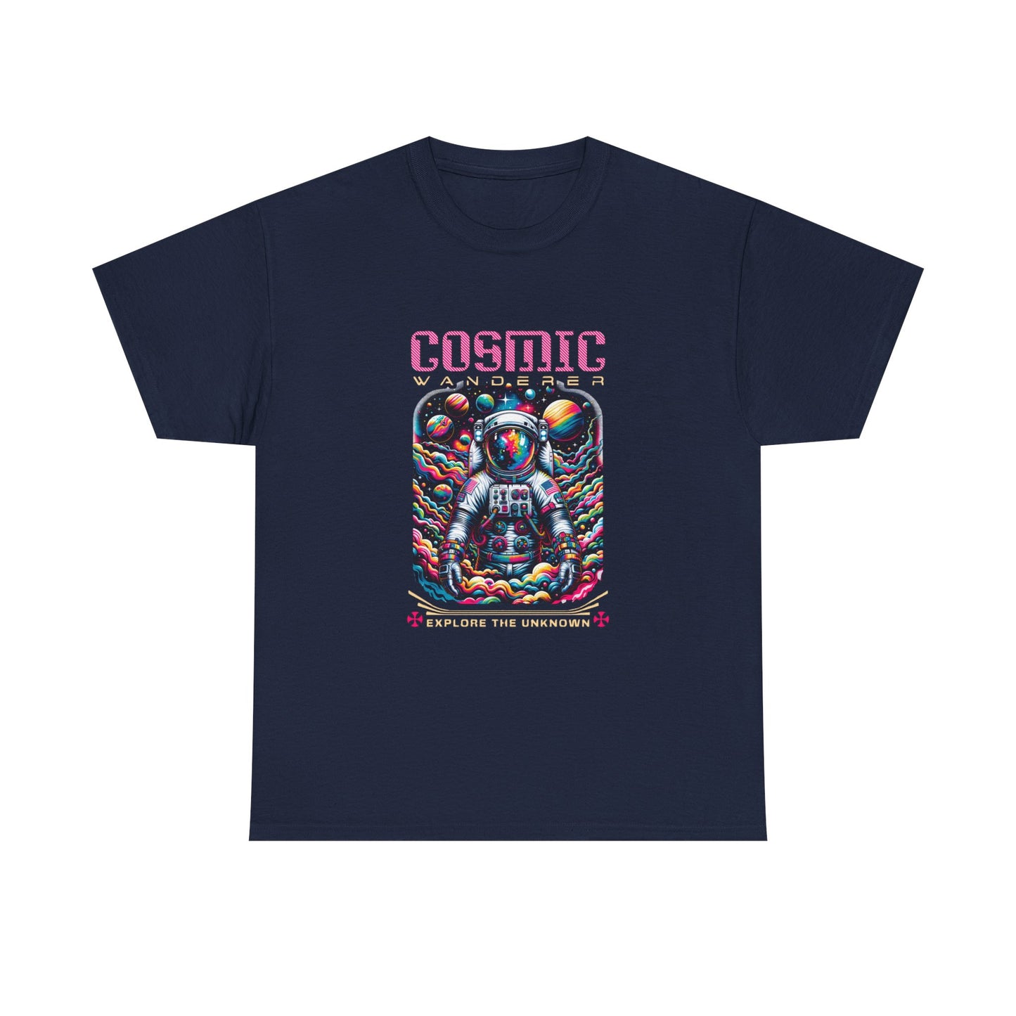 Cosmic Voyager Tee, Explore the Unknown Graphic T-Shirt, Space Theme Apparel, Unisex Cotton Tee, Gift for Space Lovers, Unique Casual Wear