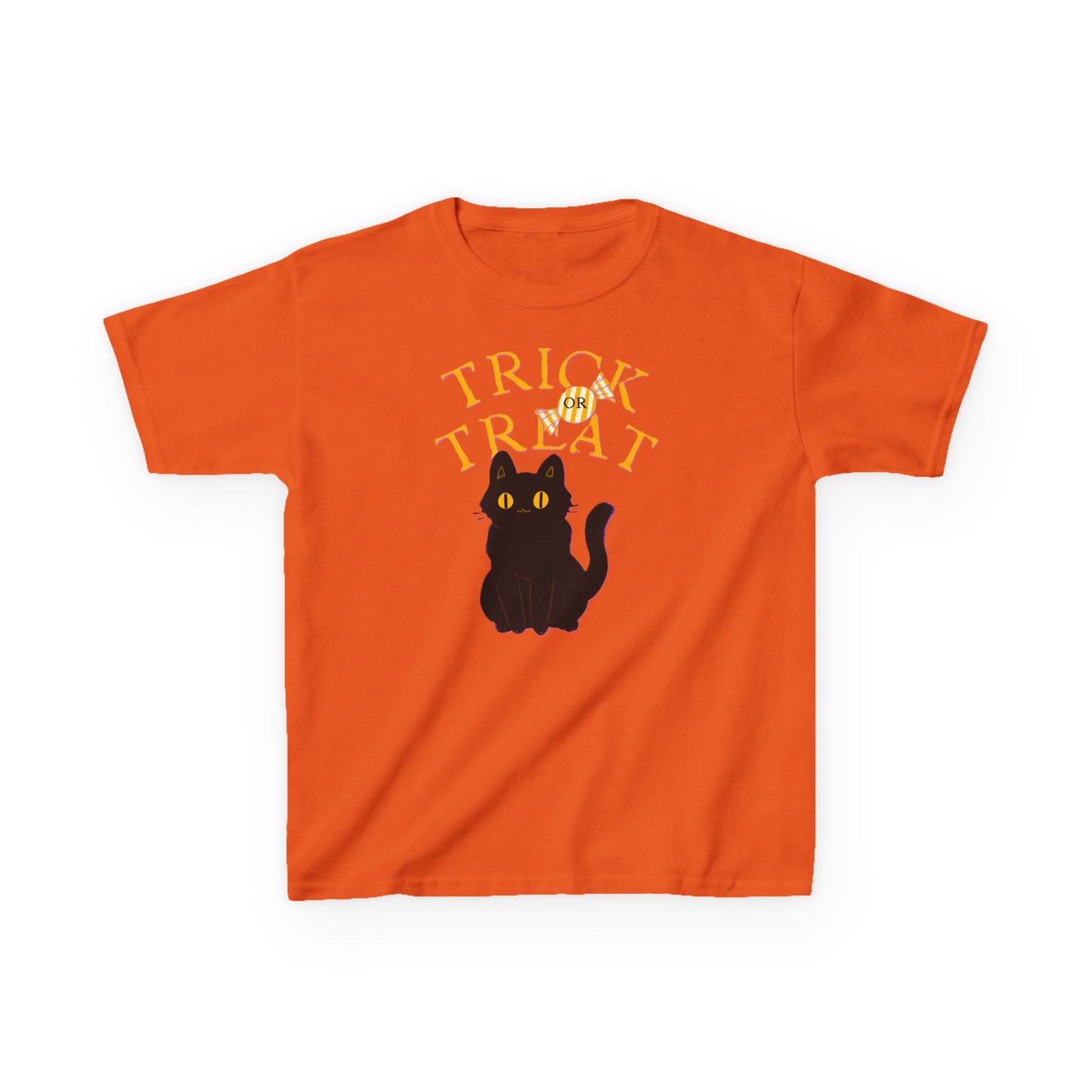Halloween Cat Tee, Trick or Treat Girl Shirts, Spooky Kids Apparel, Fun Halloween Outfit, Cat Lover Gift