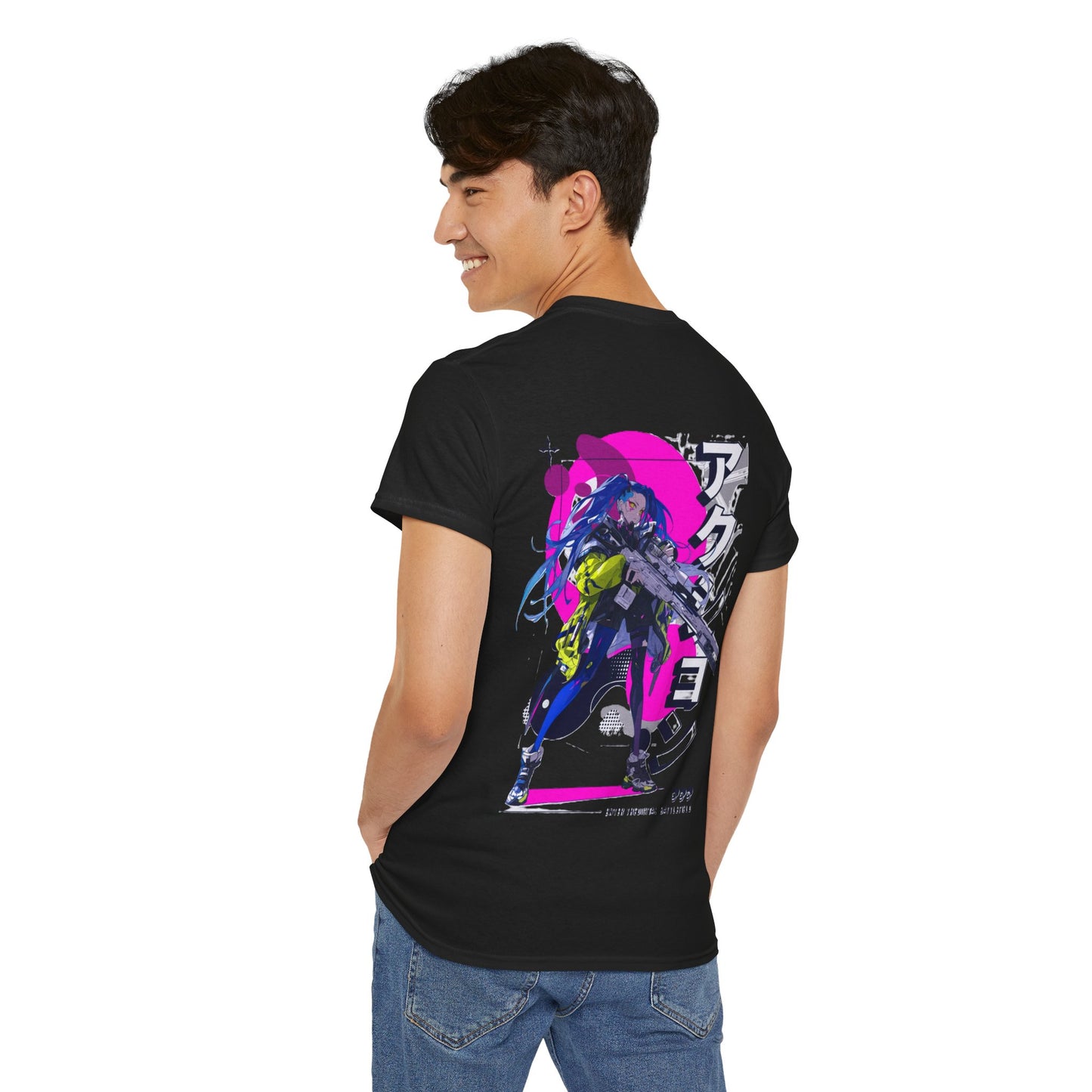 Anime Graphic Tee, Man's Cotton T-Shirt, Retro Aesthetic Apparel, Casual Streetwear, Gift for Fans