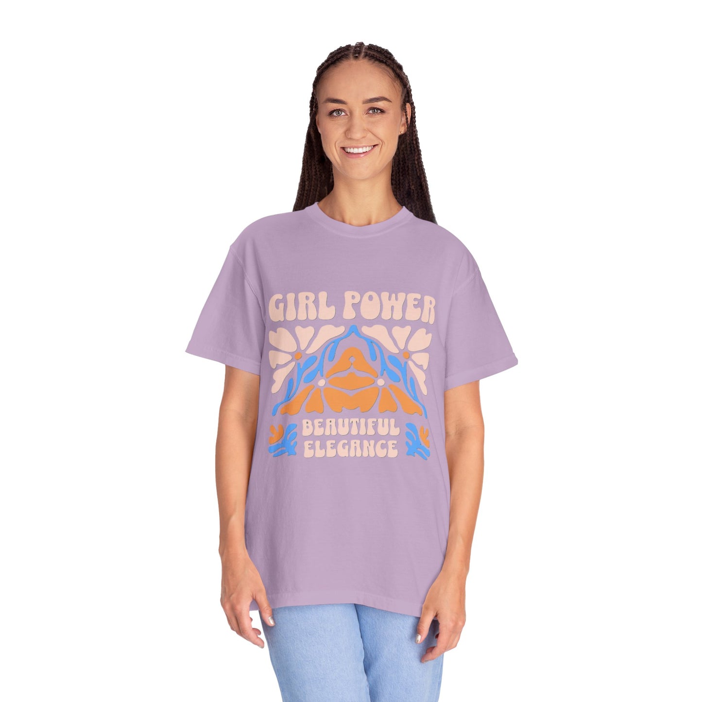Girl Power Garment-Dyed T-Shirt, Feminist Apparel, Unique Gift for Women, Comfortable Everyday Wear, Trendy Casual Style