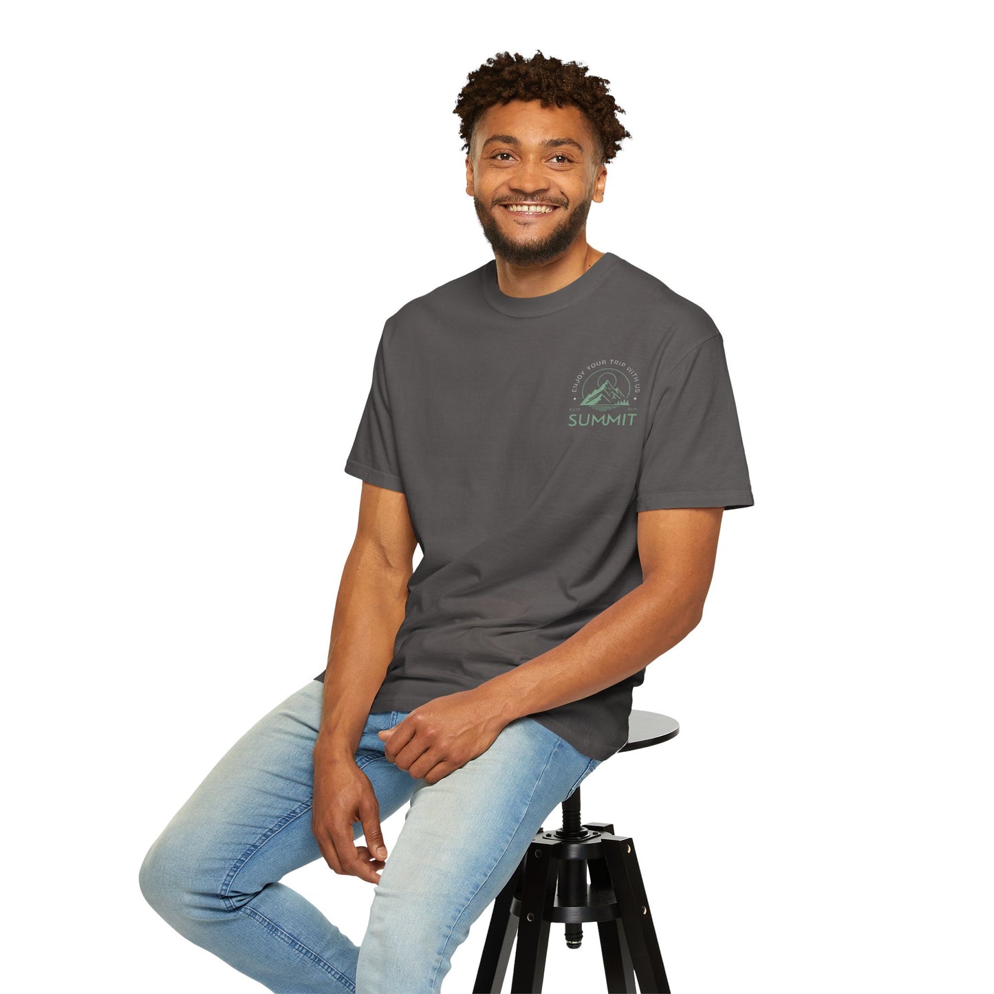Summit Adventure Man's Garment-Dyed T-shirt | Nature Lover Tee | Hiking Shirt | Outdoor Apparel | Perfect Gift for Explorers
