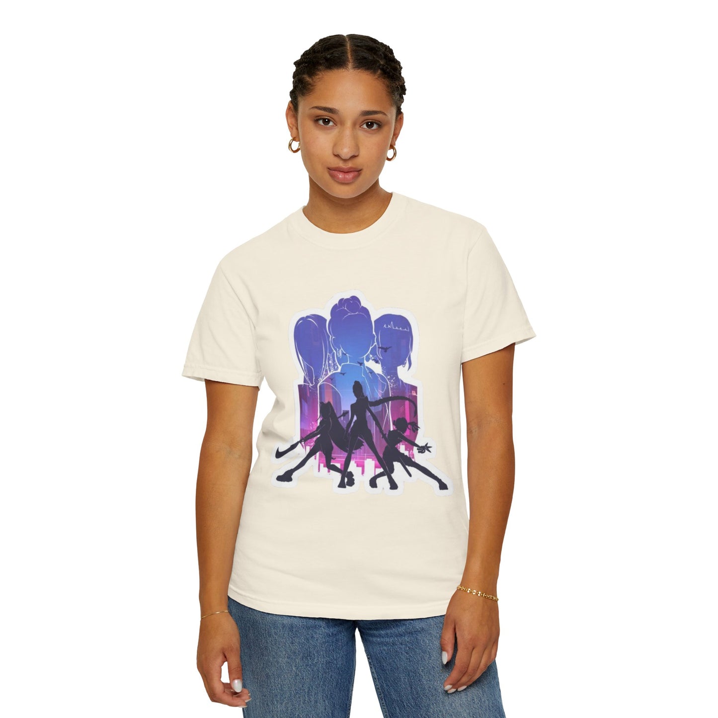 Vibrant Graphic Tee - Women's Garment-Dyed T-shirt, Casual Wear, Gift for Him or Her, Summer Outfit, Festival Fashion