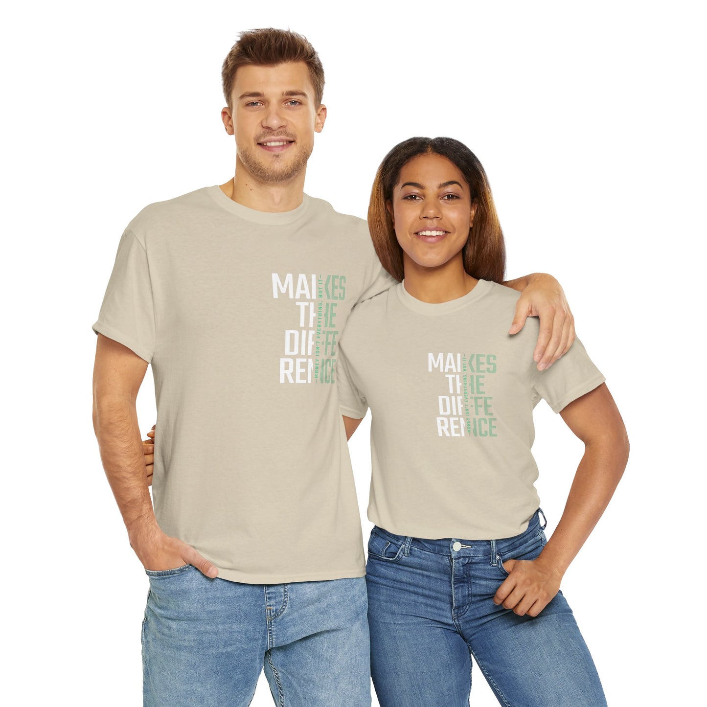 Make a Difference Unisex Heavy Cotton Tee, Motivational Shirt, Casual Wear, Gift for Friends, Inspirational Fashion