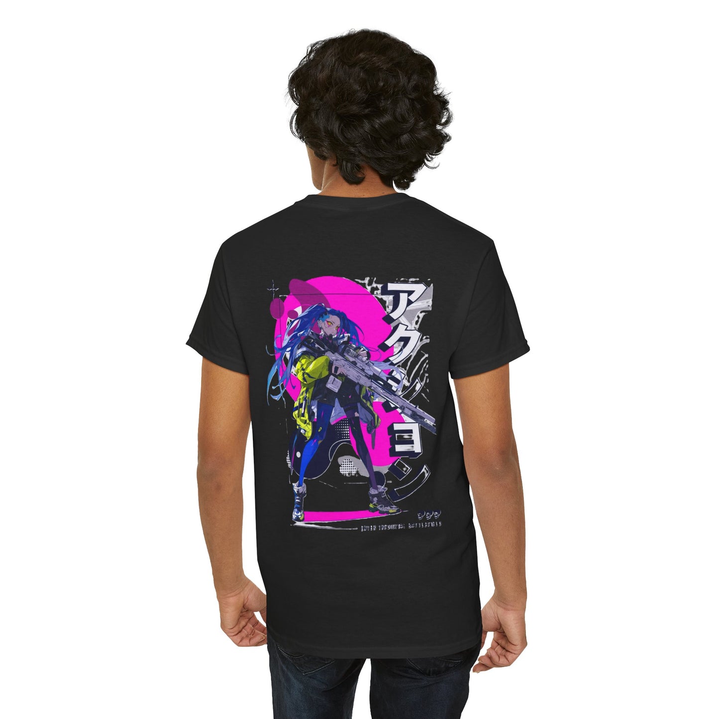 Anime Graphic Tee, Man's Cotton T-Shirt, Retro Aesthetic Apparel, Casual Streetwear, Gift for Fans