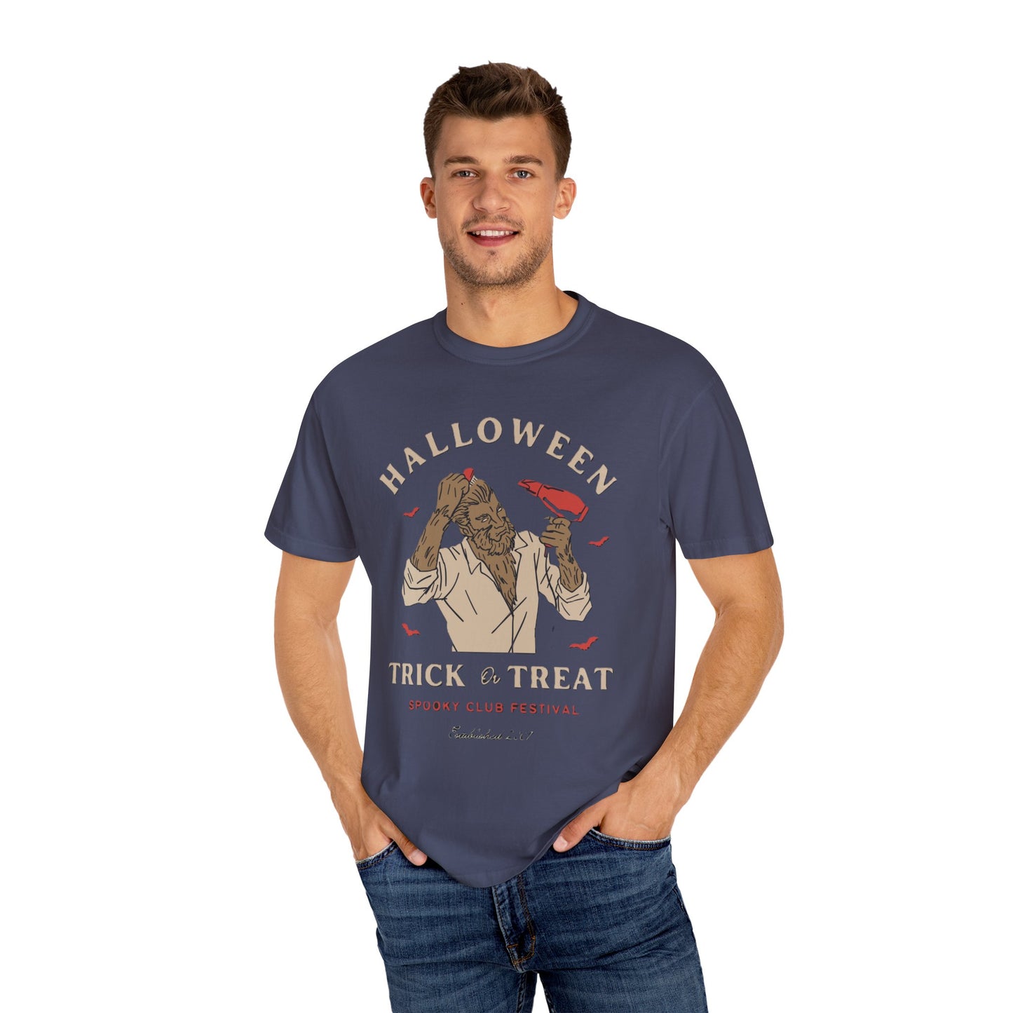 Halloween Trick or Treat Men T-Shirt, Spooky Shirt, Autumn Apparel, Fall Fashion, Halloween Costume, Trick or Treat Tee