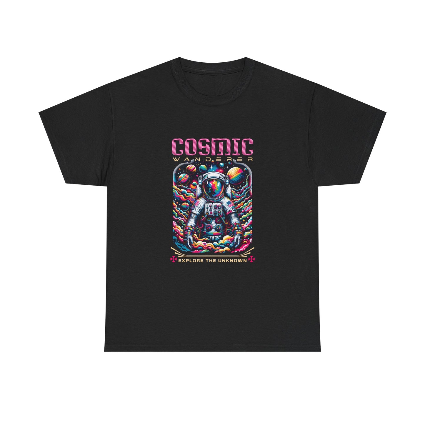 Cosmic Voyager Tee, Explore the Unknown Graphic T-Shirt, Space Theme Apparel, Unisex Cotton Tee, Gift for Space Lovers, Unique Casual Wear