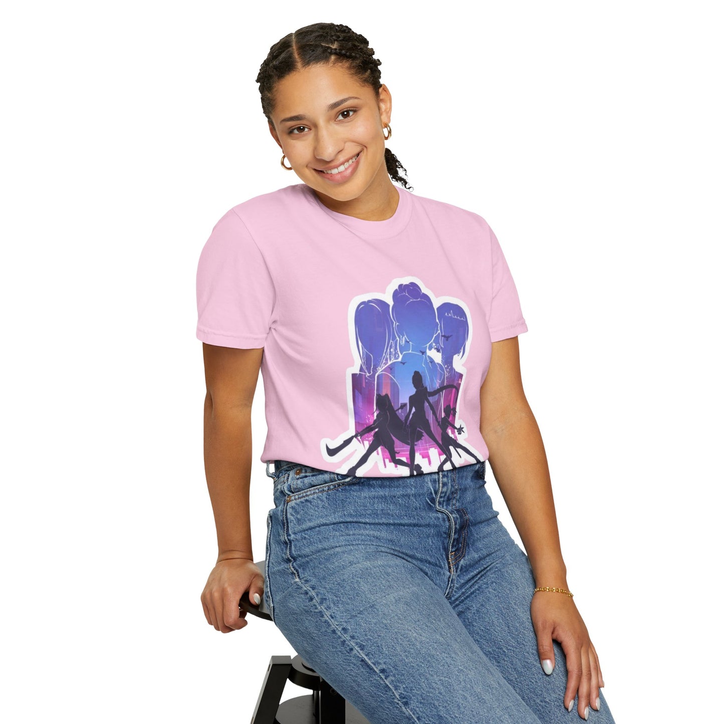 Vibrant Graphic Tee - Women's Garment-Dyed T-shirt, Casual Wear, Gift for Him or Her, Summer Outfit, Festival Fashion