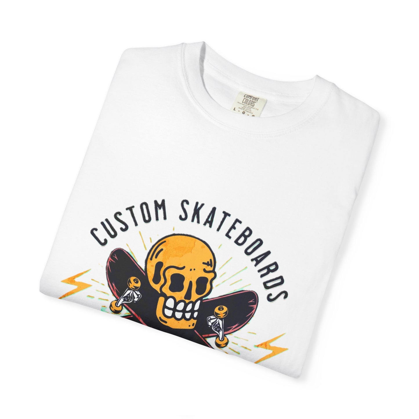 Custom Skull Skateboard T-Shirt, Unisex Graphic Tee, Casual Wear, Skateboarder Gift, California Vibes