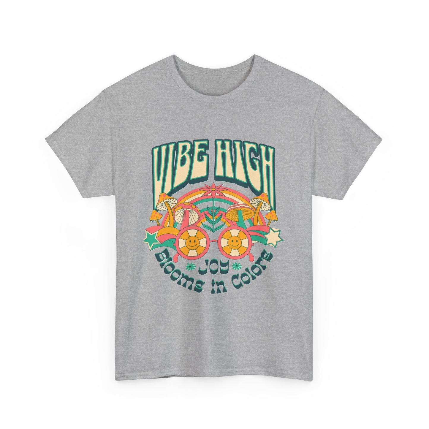 Vibe High women's Heavy Cotton Tee | Retro Graphic Tee for Music Lovers, Festival Wear, Casual Outfits, Gift Idea