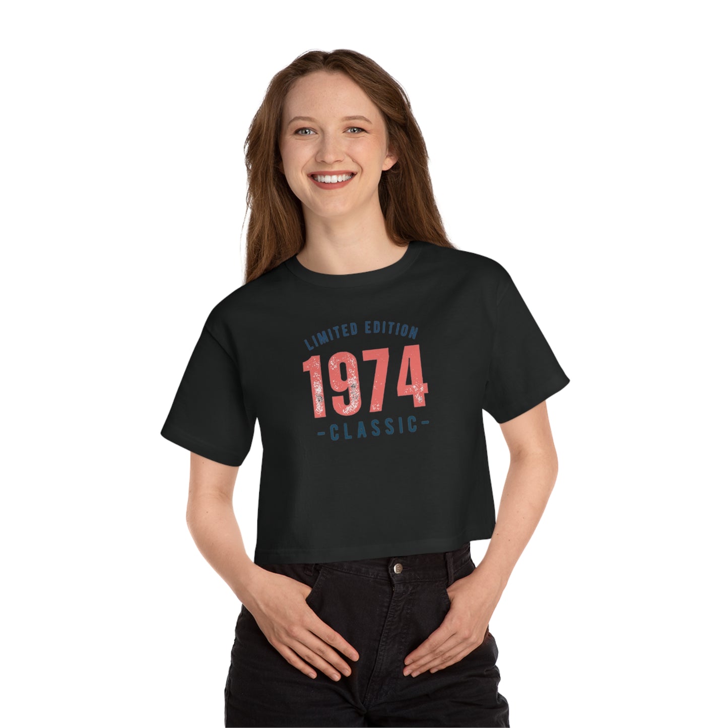 Limited Edition 1974 Cropped T-Shirt for Trendy Women, Vintage Style Tee, Retro Fashion Top, Casual Summer Wear, Perfect Gift