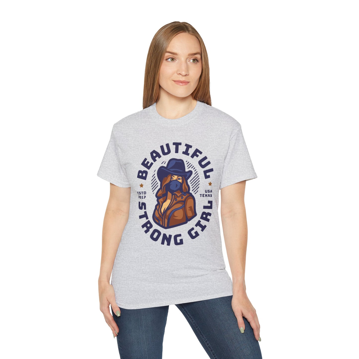 Beautiful Strong Girl Unisex Tee, Empowering T-Shirt, Motivational Gift, Casual Wear, Texas Inspired Apparel
