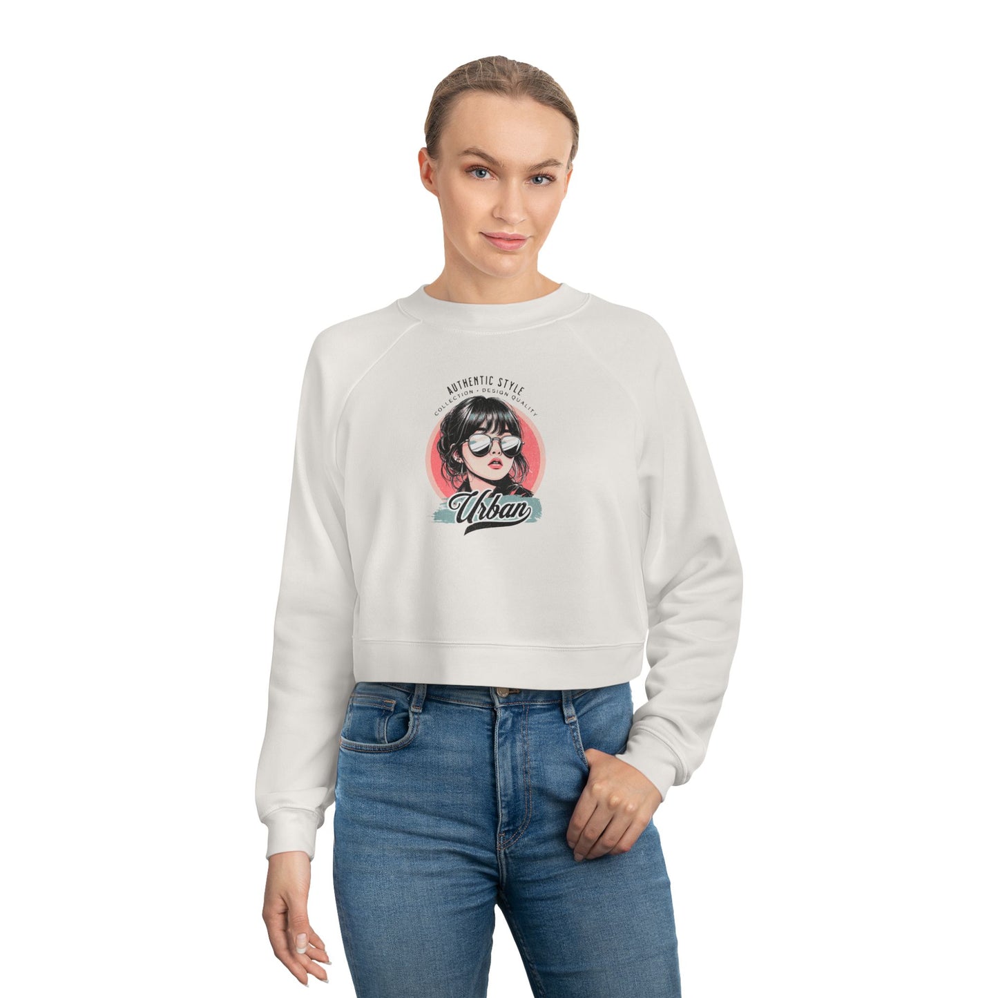 Stylish Women's Cropped Fleece Pullover, Cozy Sweatshirts, Trendy Outfits, Vintage Graphic Tops, Everyday Fashion