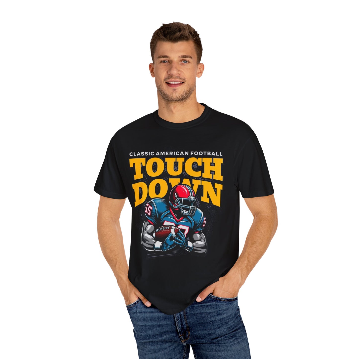 Man's Touchdown Football T-shirt, Vintage Sports Tee, Game Day Shirt, Perfect for Tailgating, Football Fan Gift, Casual Wear